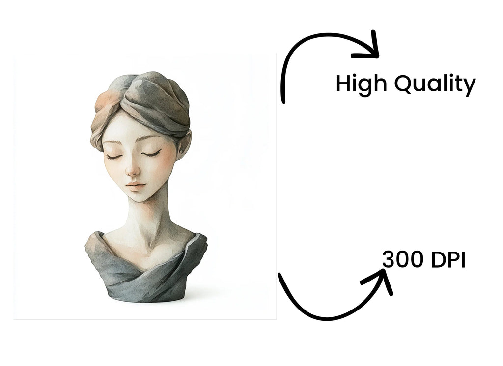 Elegant Female Bust Sculpture Clipart Bundle