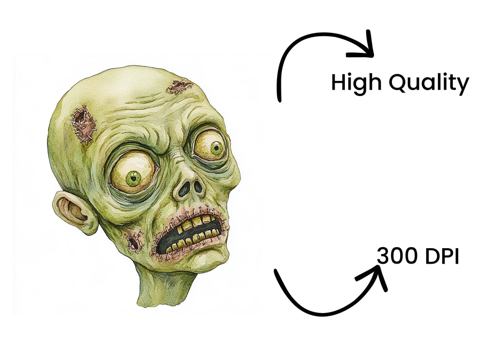 Spooky Zombie Head Halloween Clipart Bundle