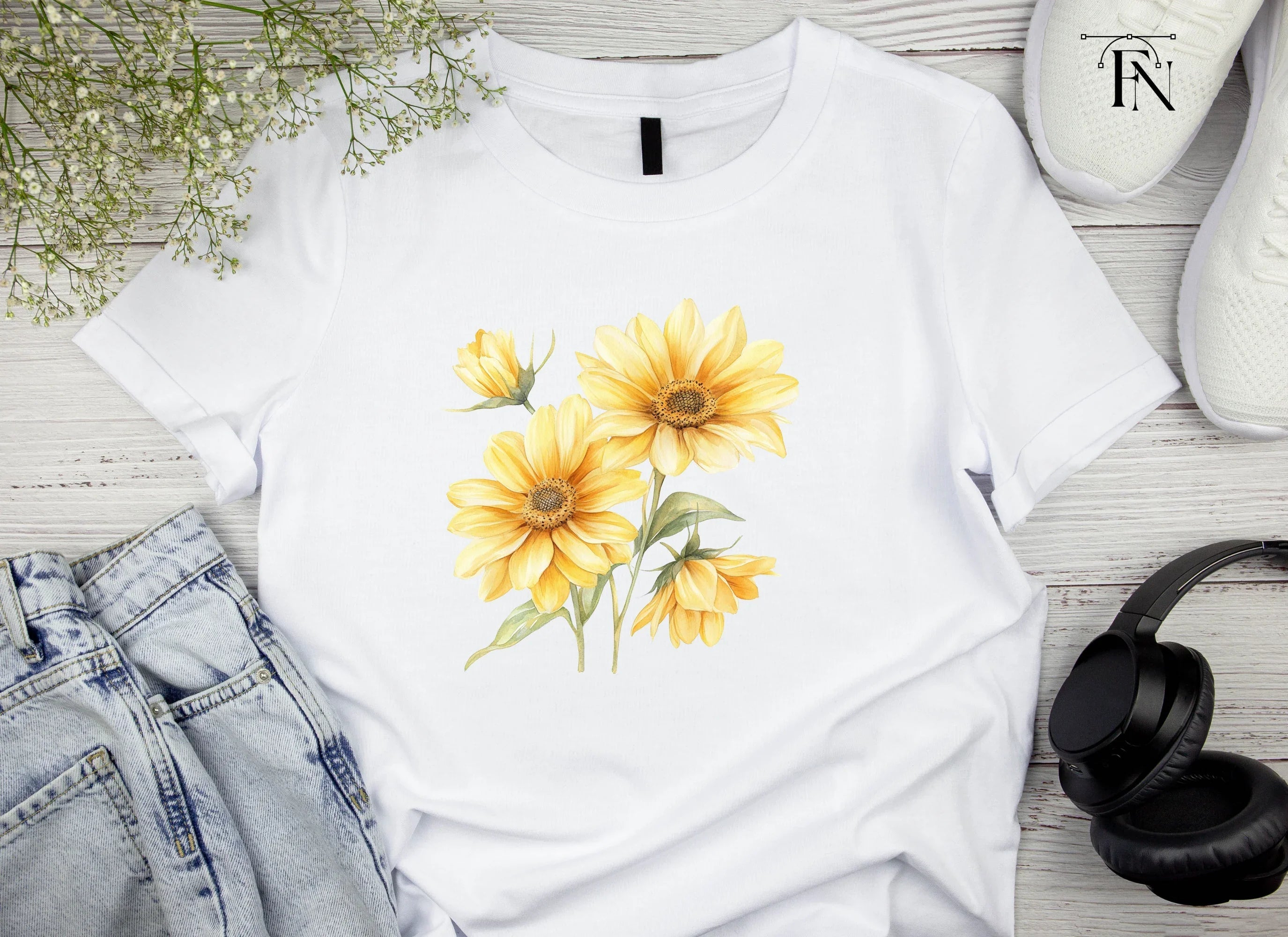 Yellow Daisy Clipart Bundle