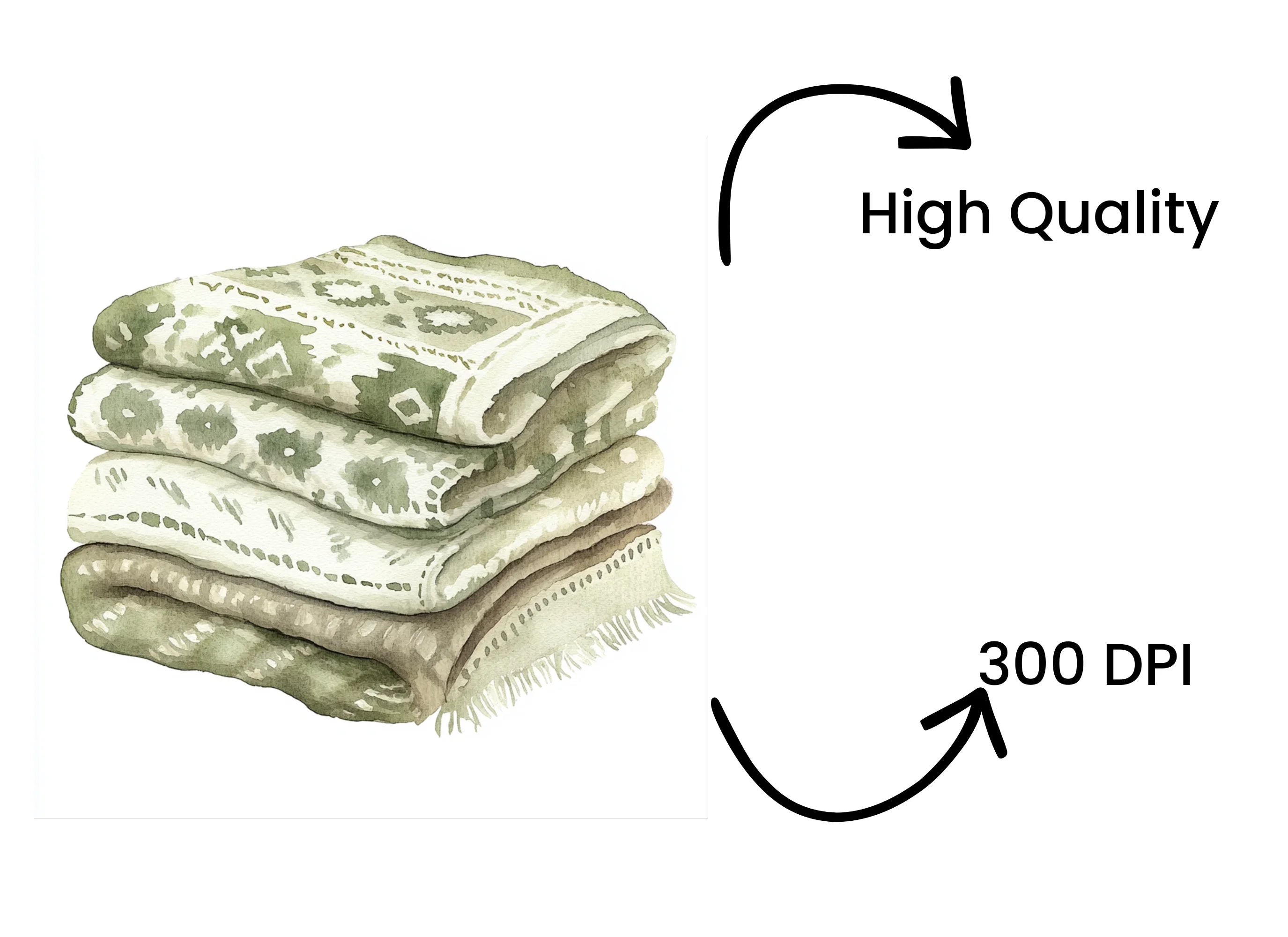 Boho Chic Blanket Clipart Bundle