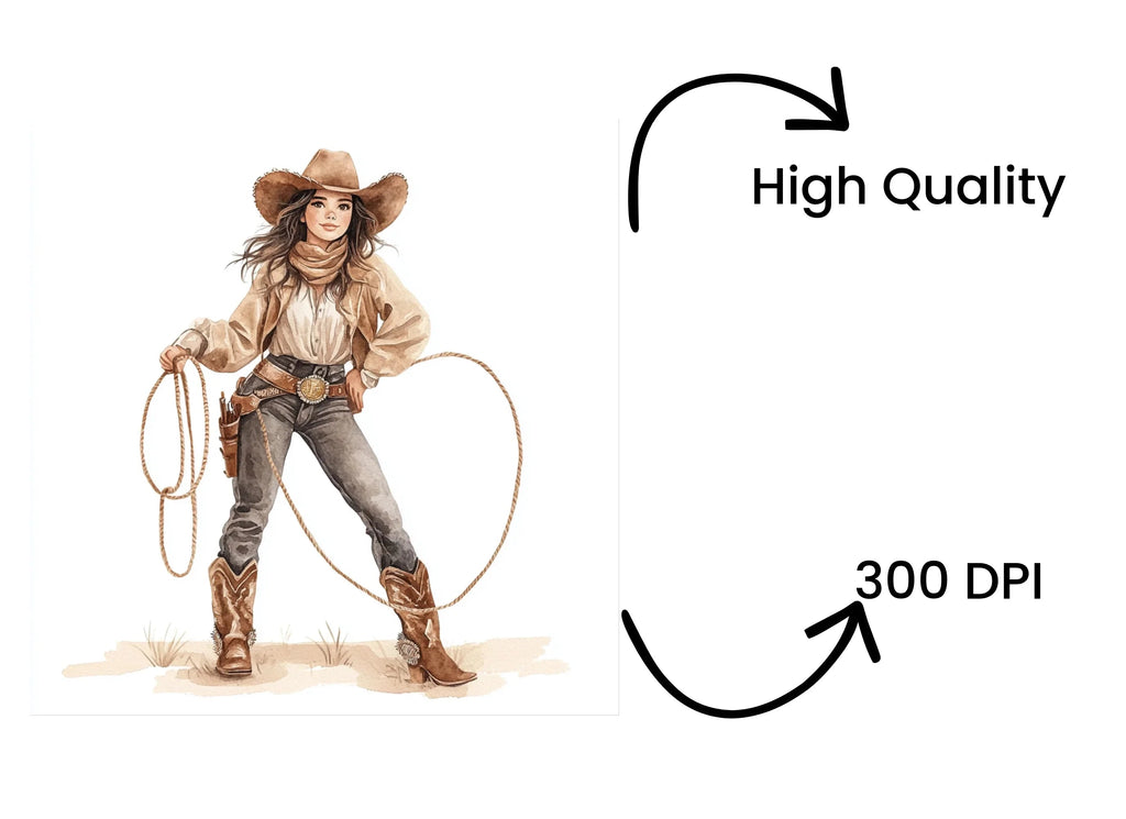 Cowgirl Clipart Bundle