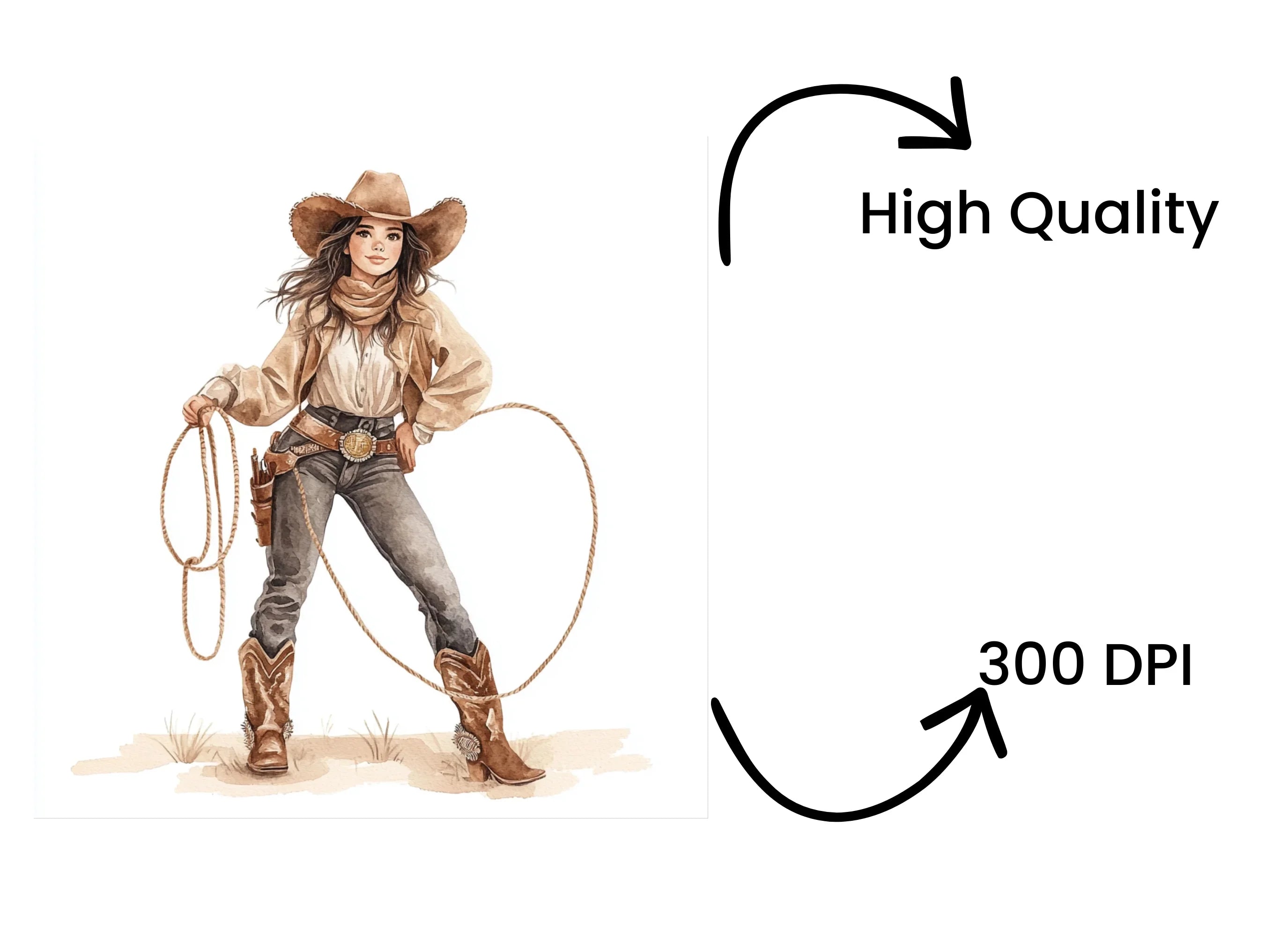 Cowgirl Clipart Bundle