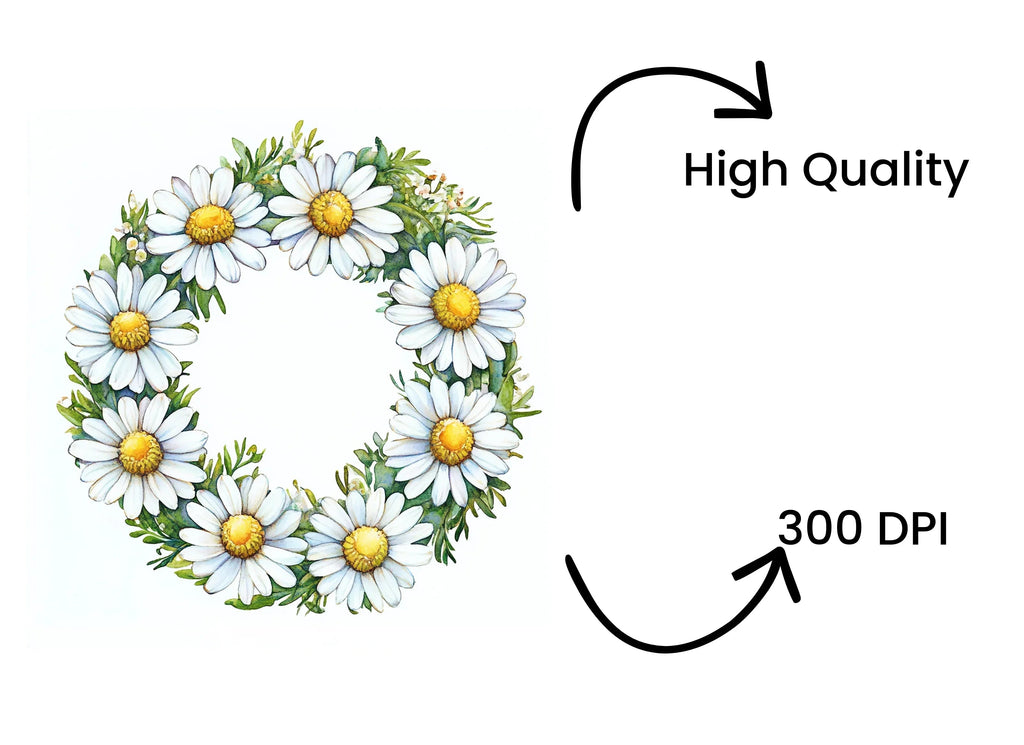 Daisy Wreaths Clipart Bundle
