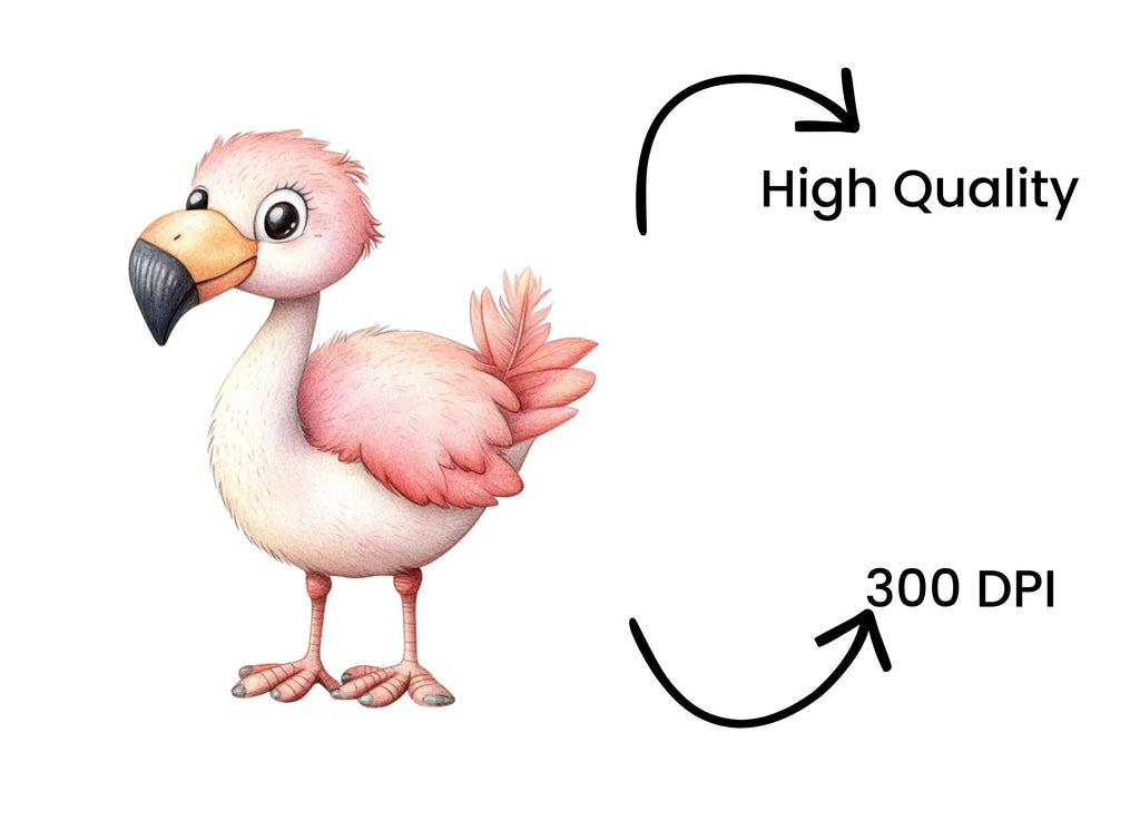 Cute Flamingo Clipart Bundle