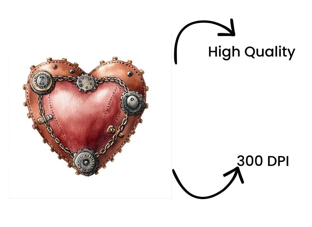 Steampunk Hearts Clipart Bundle