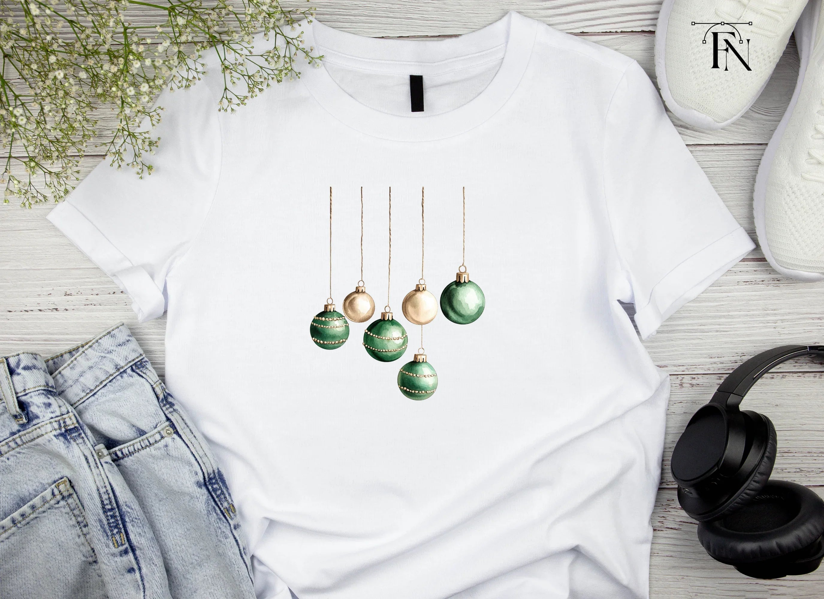 Elegant Christmas Ornaments Clipart Bundle
