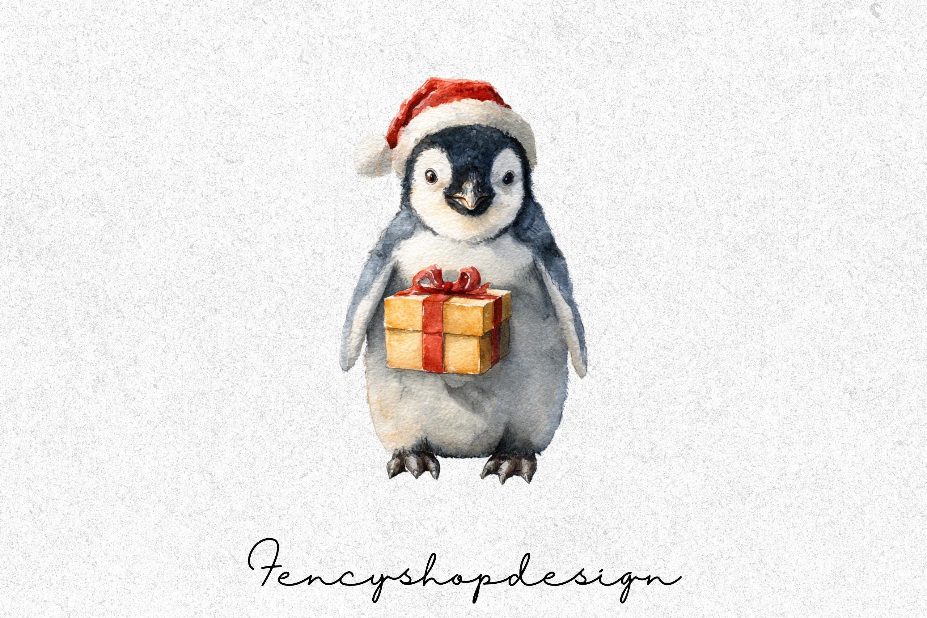 Cute Christmas Penguin Clipart Bundle