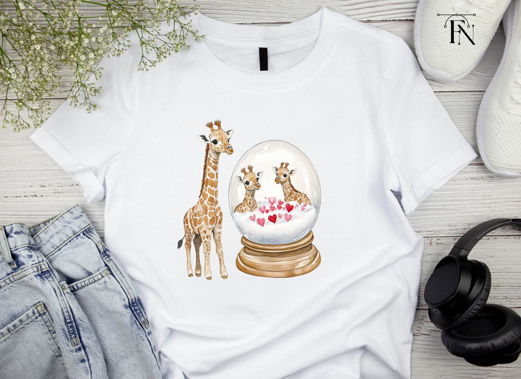 Giraffe Love Snow Globe Clipart Bundle