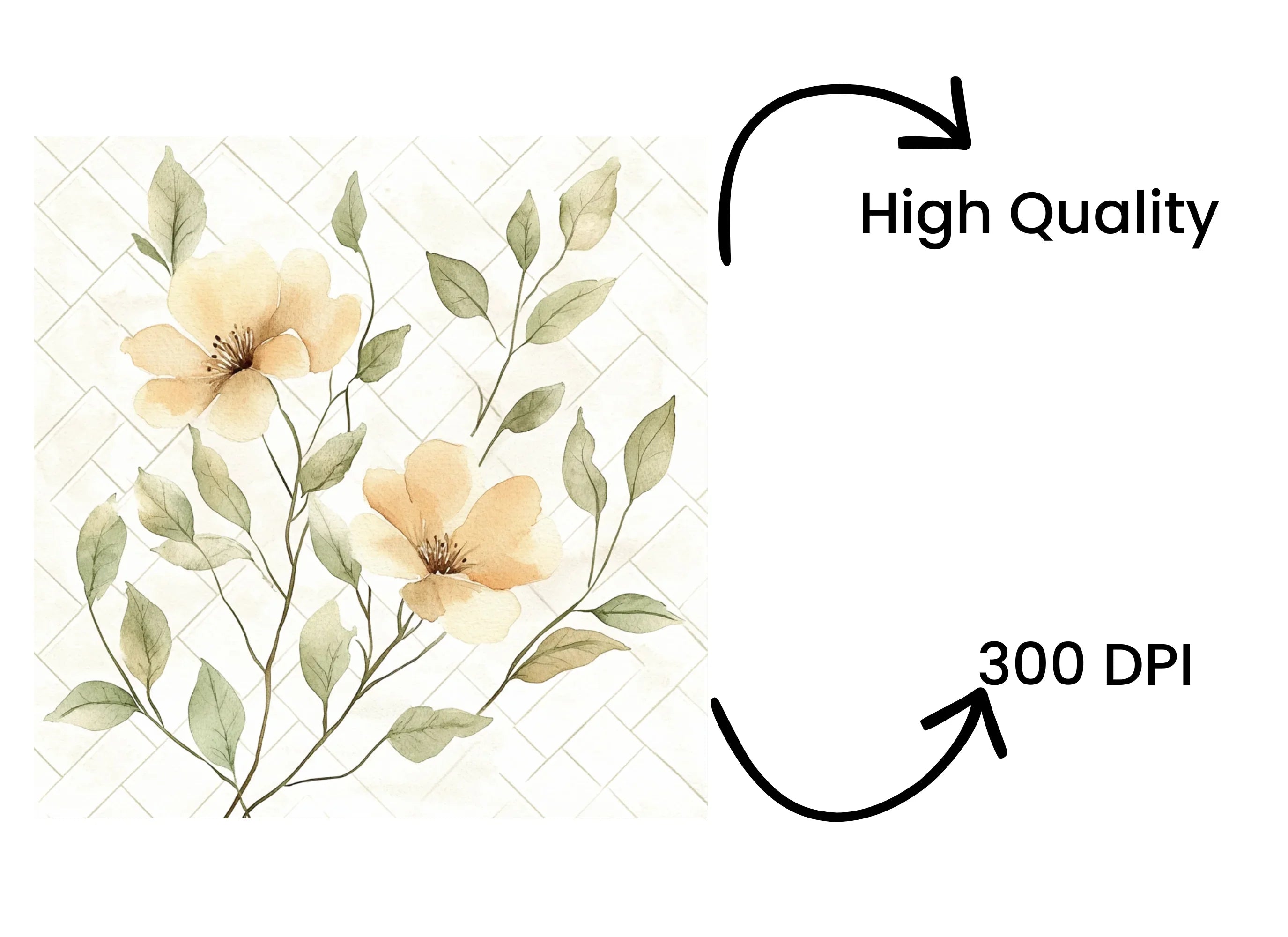Beige Floral Clipart Bundle