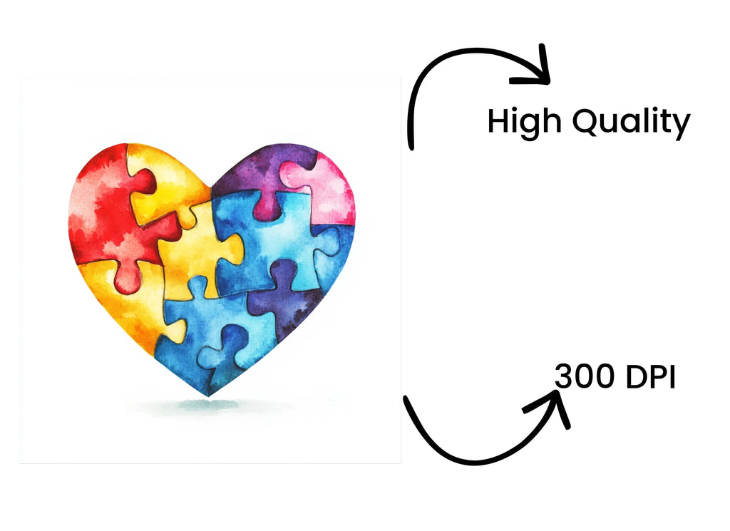 Colorful Puzzle Heart Clipart Bundle