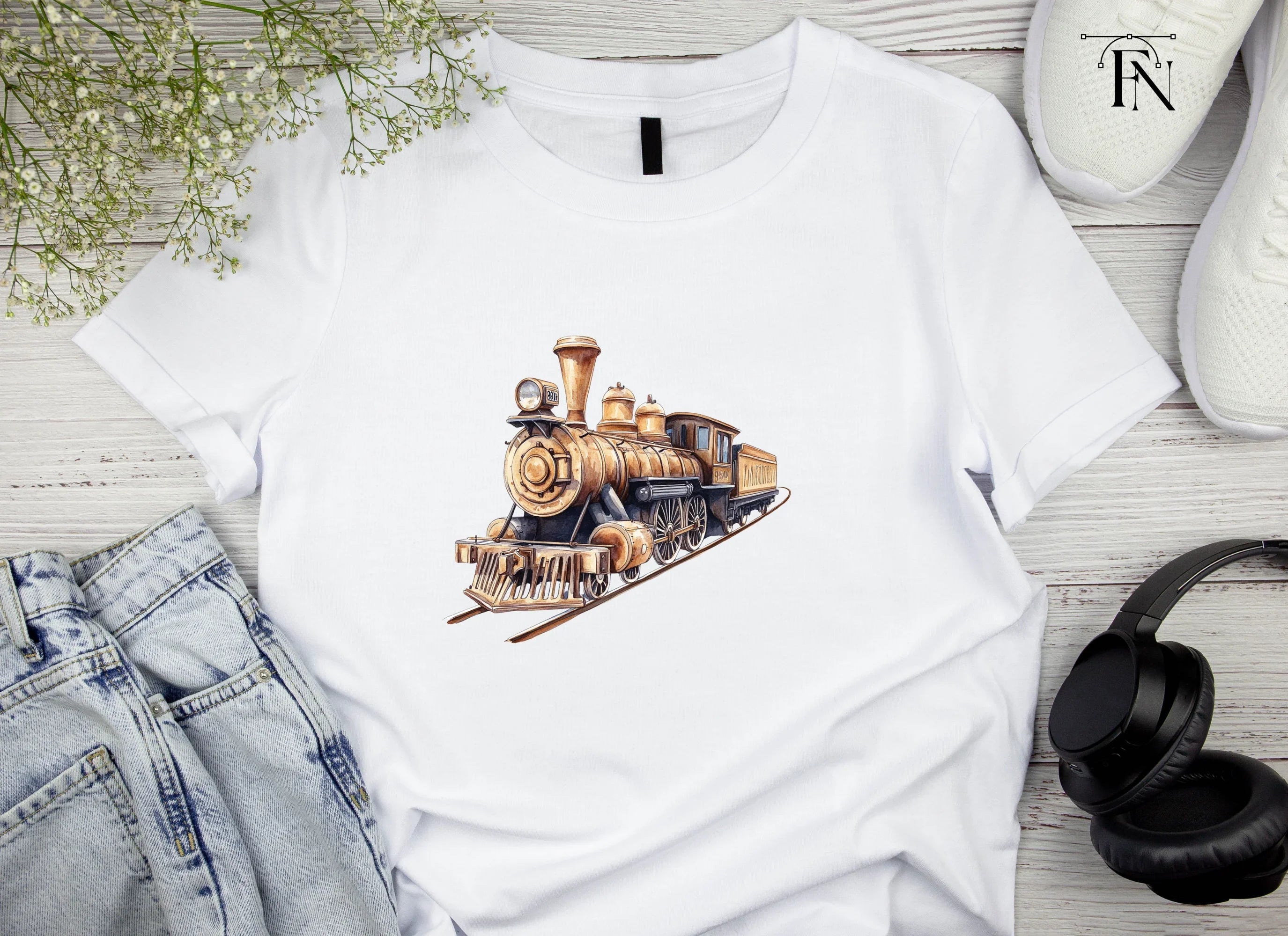 Vintage Steam Train Clipart Bundle