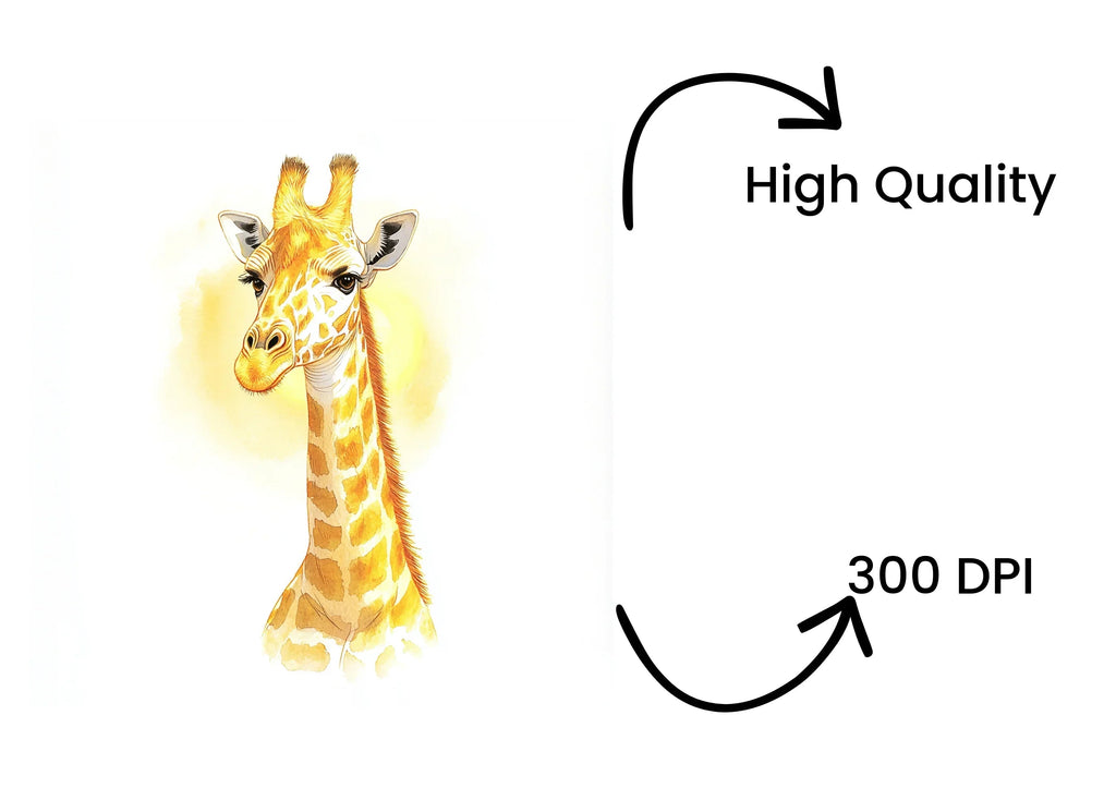 Radiant Giraffe Head Clipart Bundle