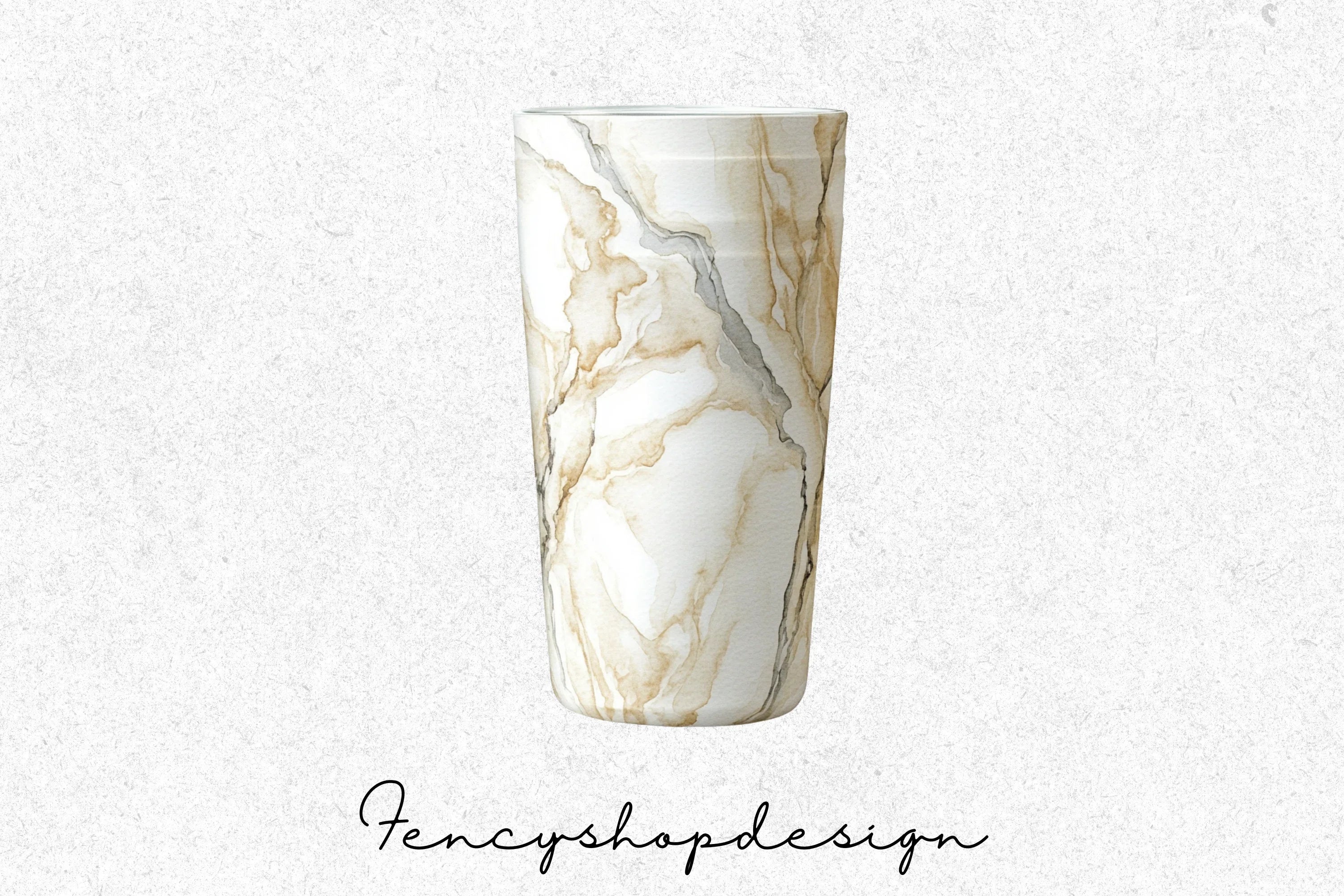 White Gold Marble Tumbler Clipart Bundle