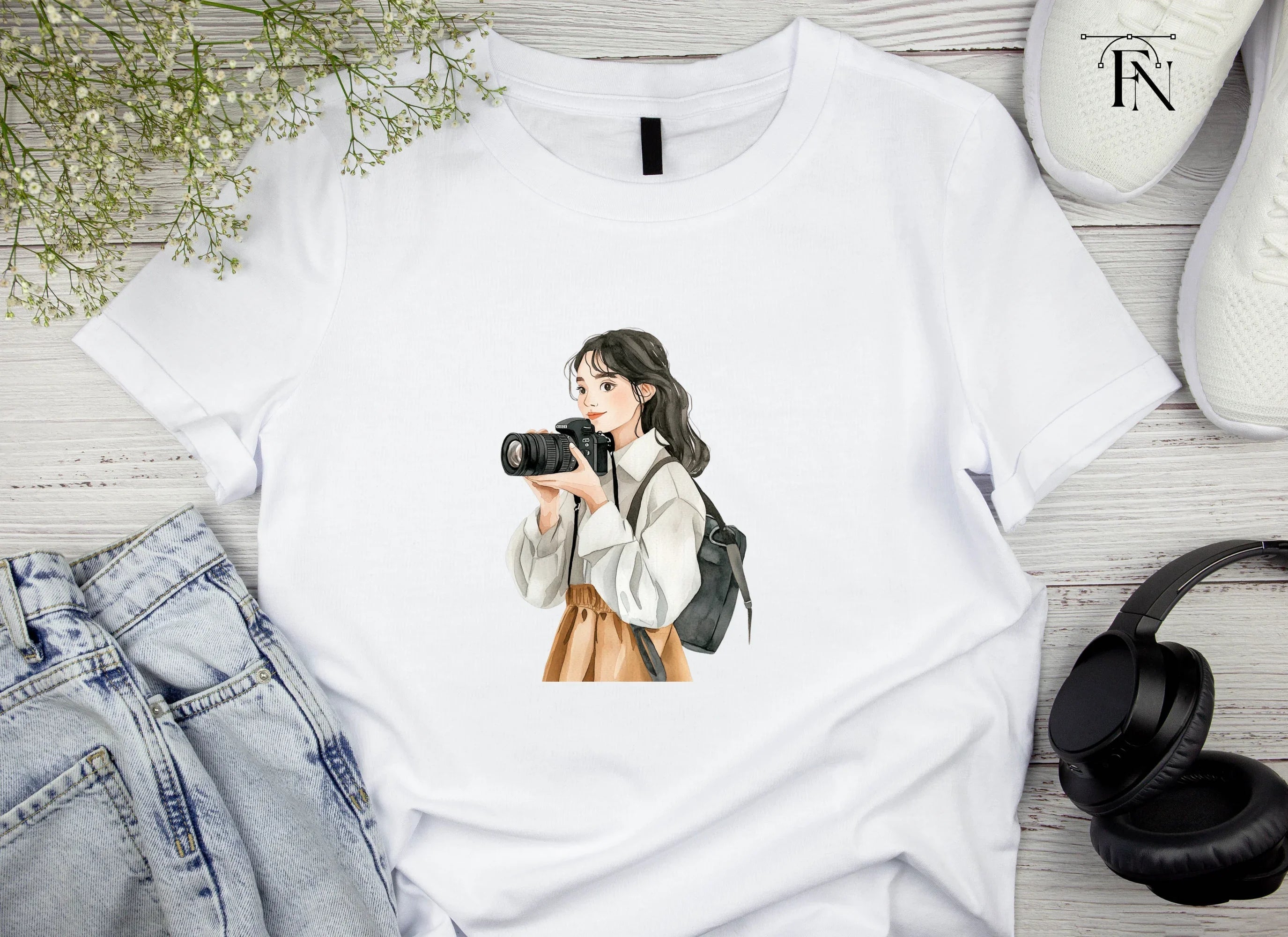 Stylish Girl Photographer Clipart Bundle