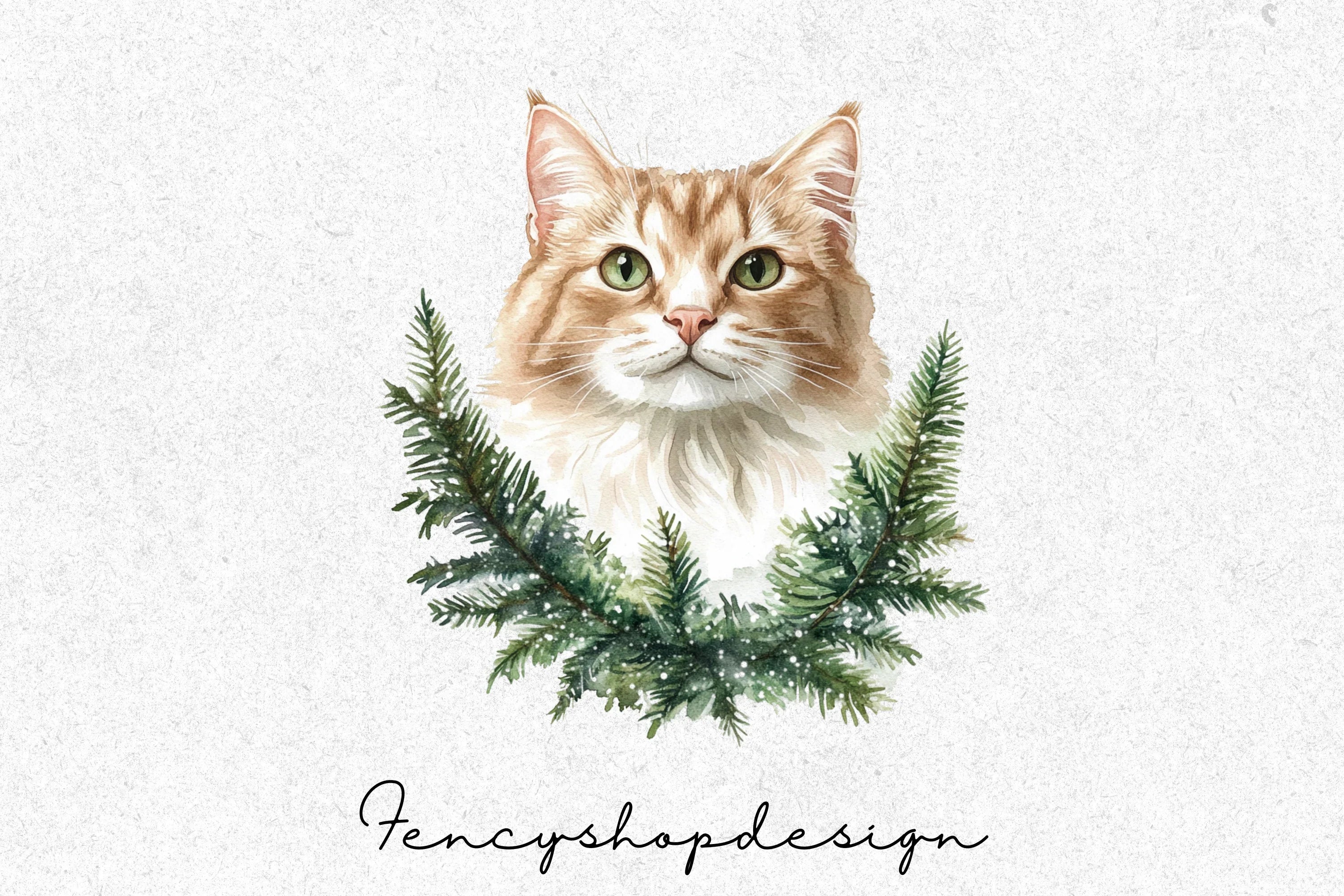 Cute Christmas Cat Clipart Bundle