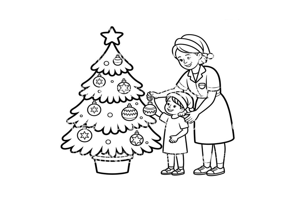 Christmas Tree Decorating Fun Coloring Books