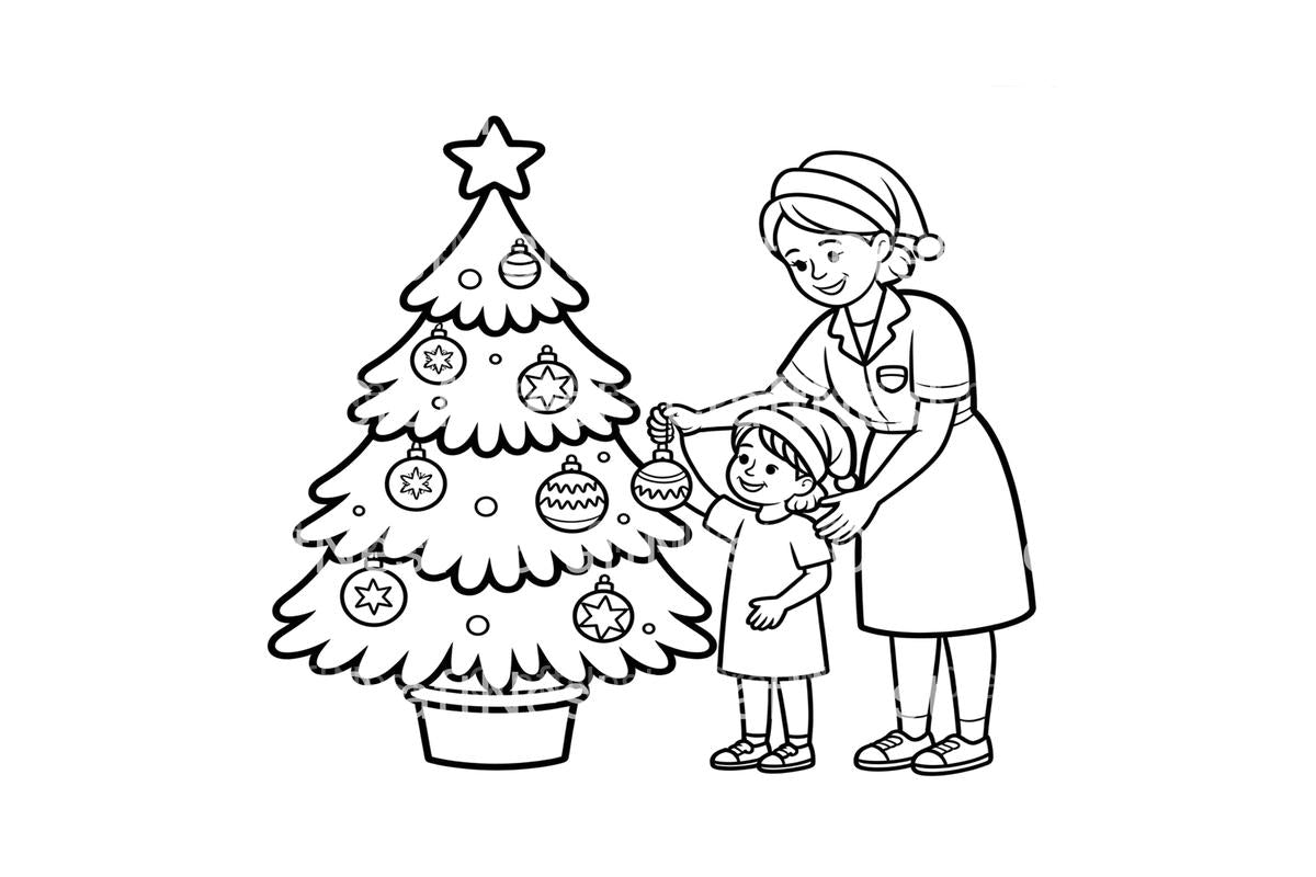 Christmas Tree Decorating Fun Coloring Books