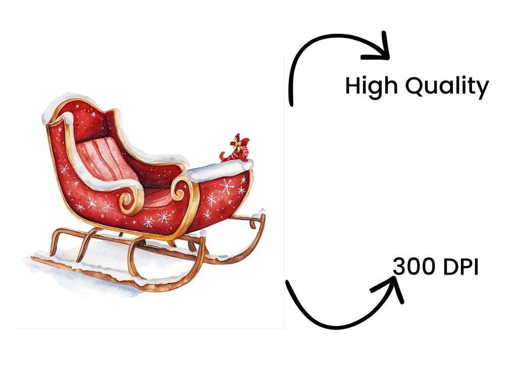 Christmas Sleigh Clipart Bundle