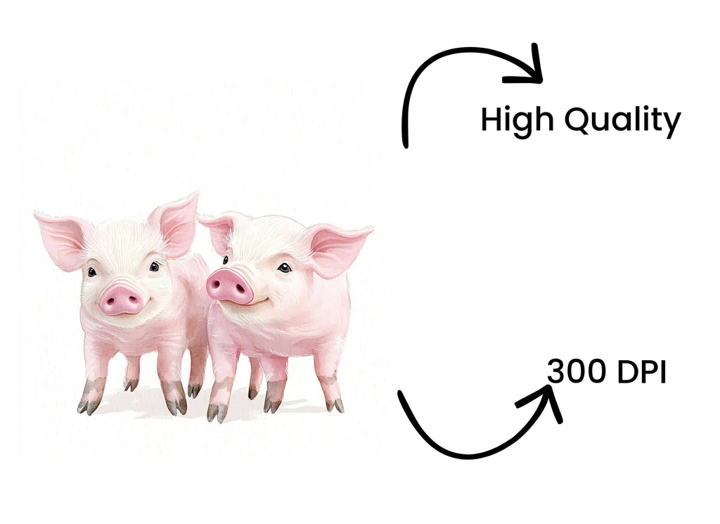Cute Piglets Clipart Bundle