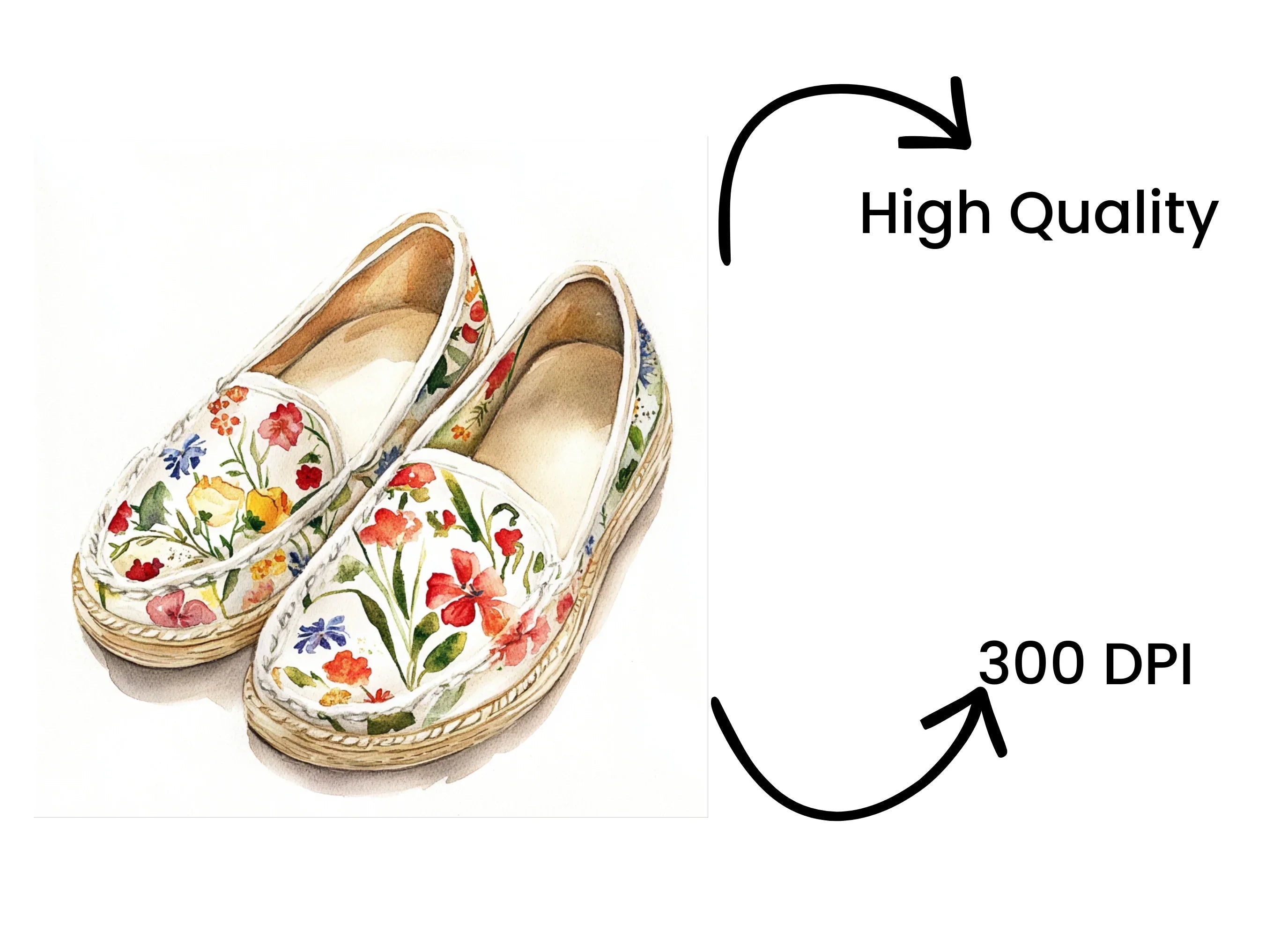 Floral Footwear Clipart Bundle