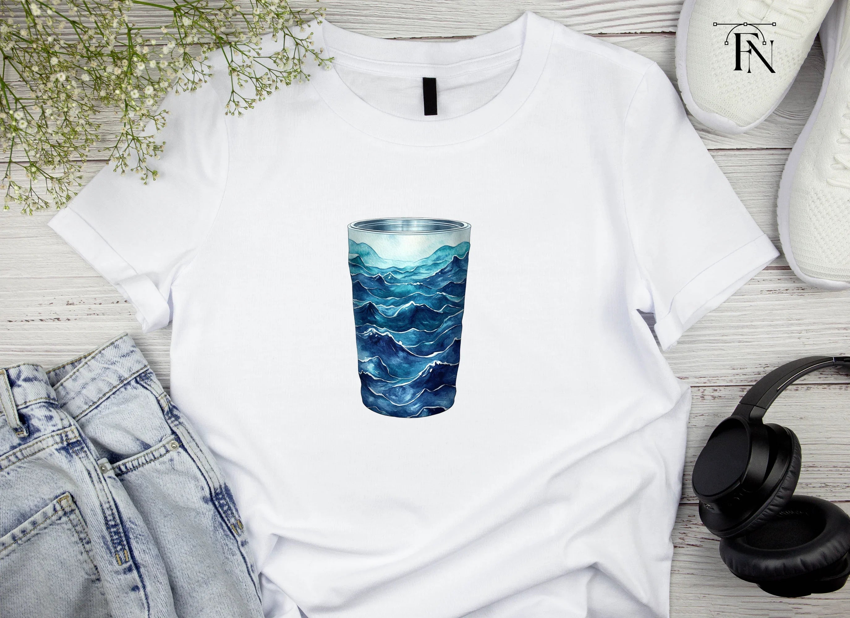 Ocean Wave Tumbler Clipart Bundle