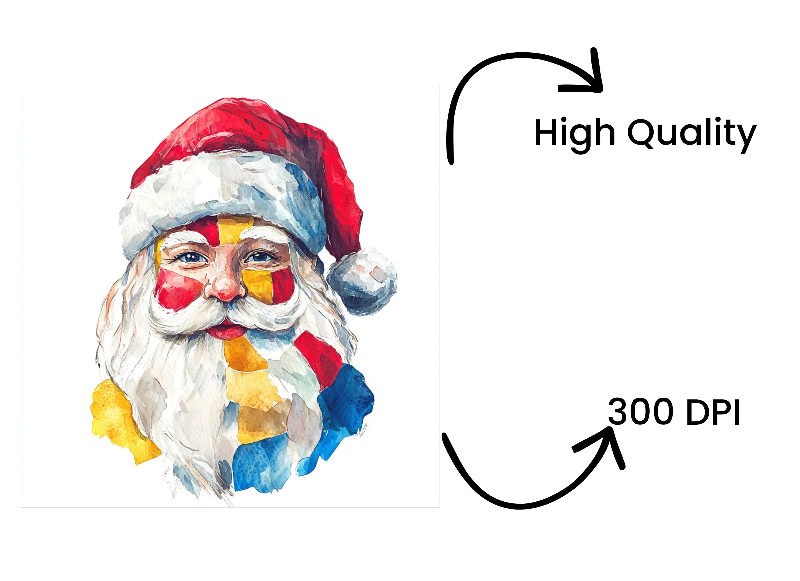 Abstract Santa Clipart Bundle