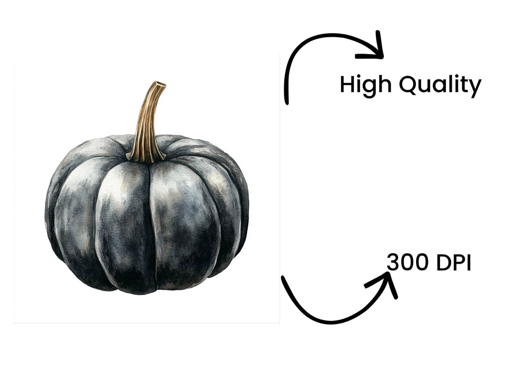 Black Pumpkins Clipart Bundle