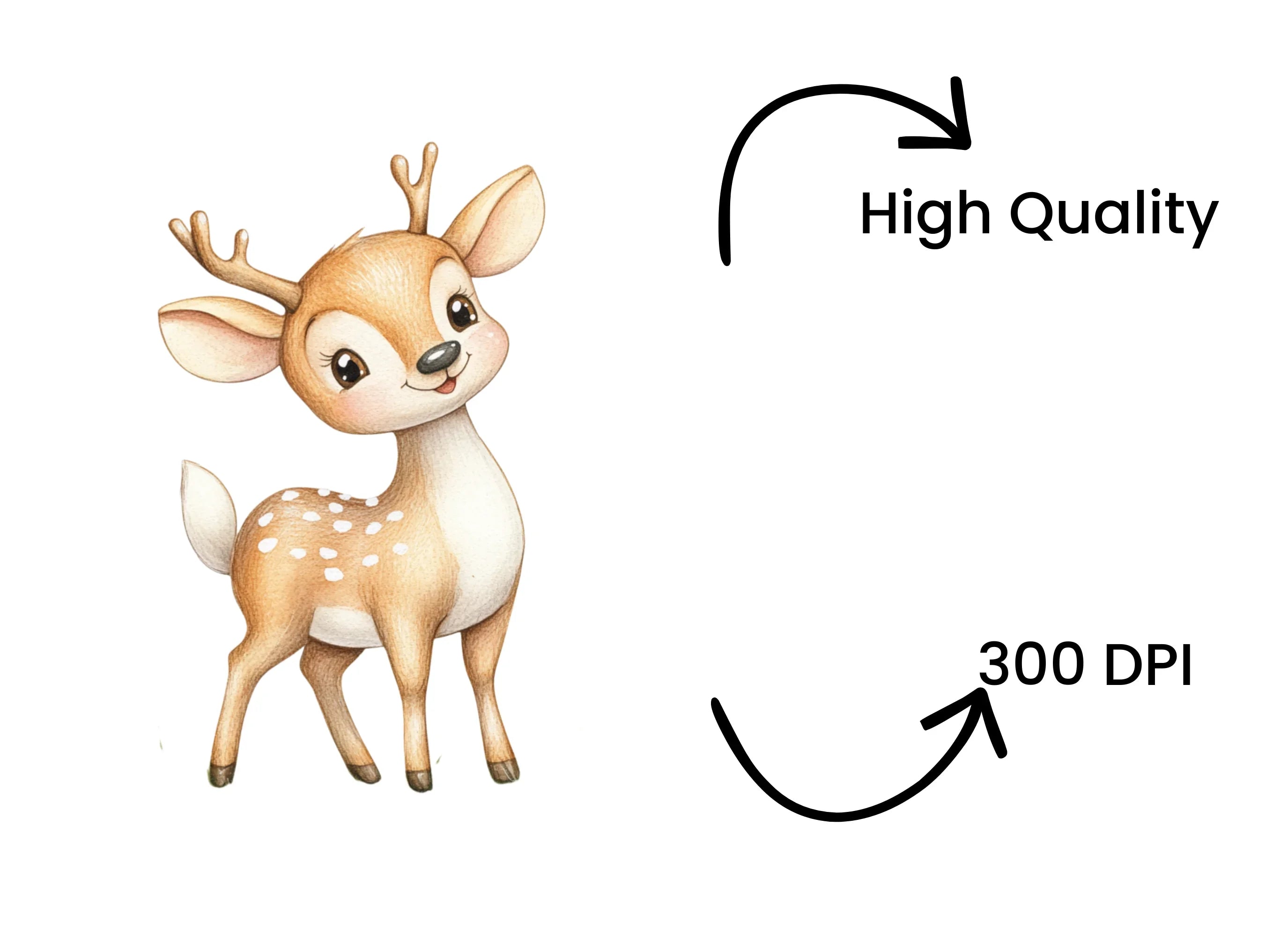 Adorable Baby Deer Fawn Clipart Bundle