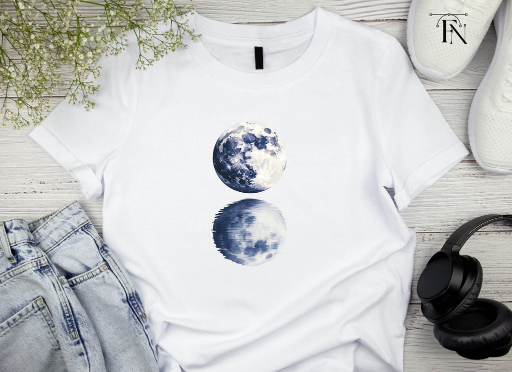Moon Phases Reflection Clipart Bundle