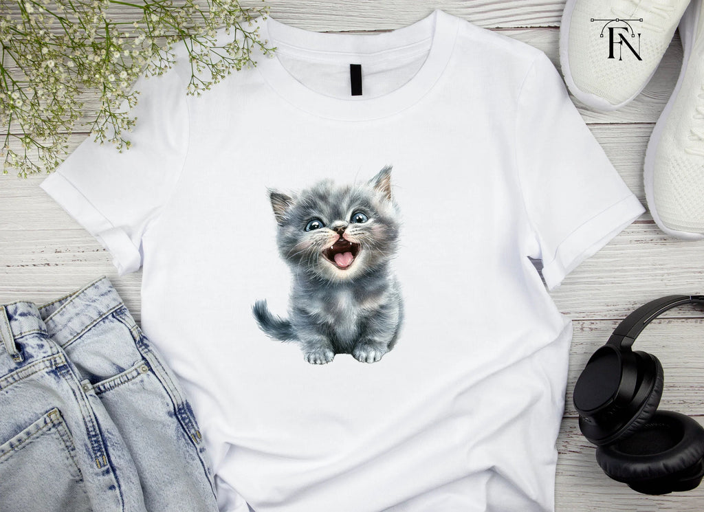 Adorable Grey Kitten Clipart Bundle