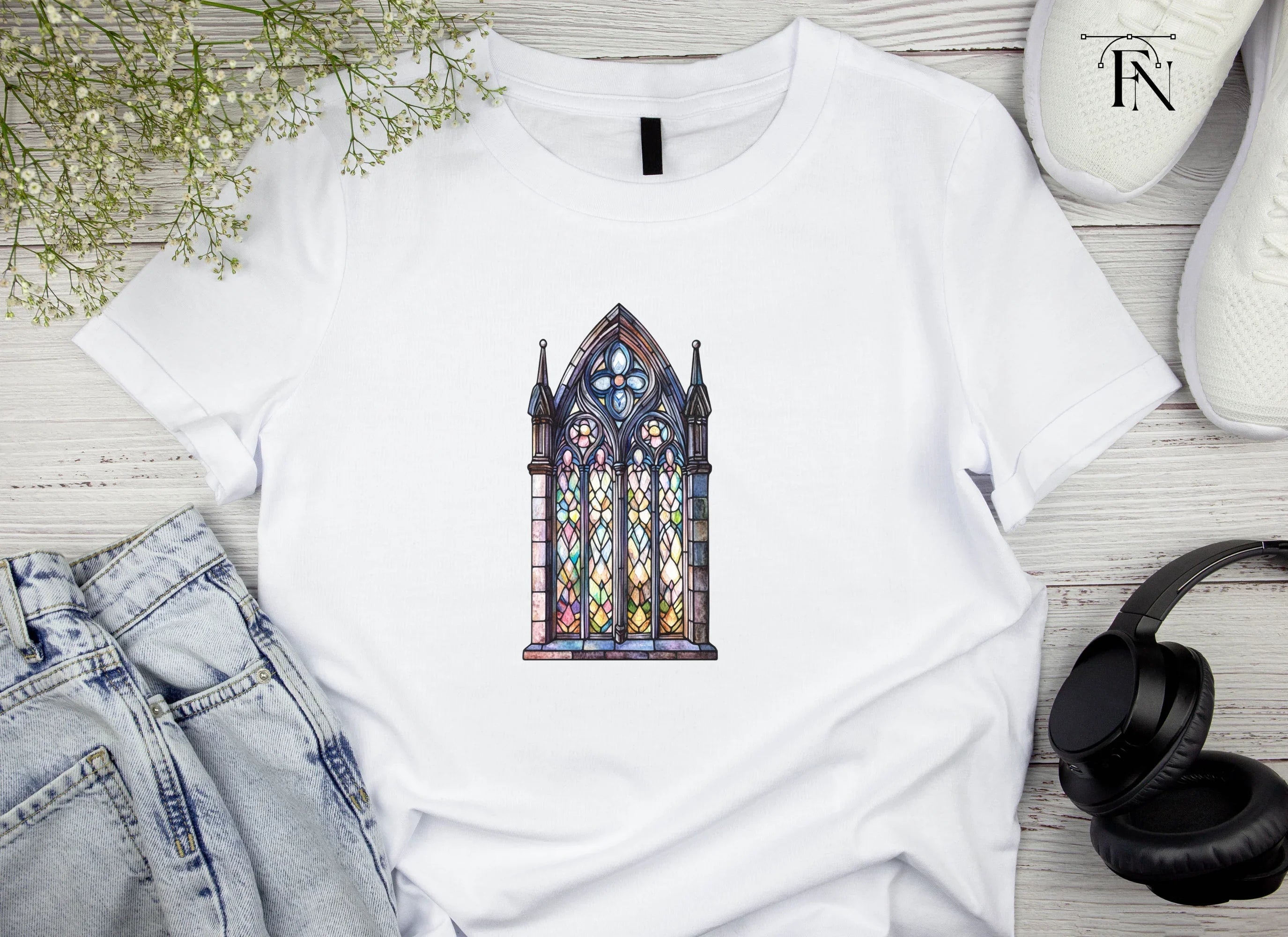 Gothic Stained Glass Window Clipart Bundle