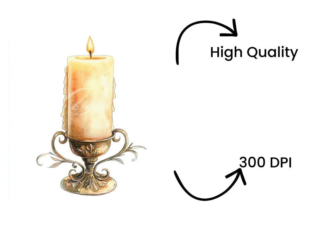 Elegant Candlestick Clipart Bundle