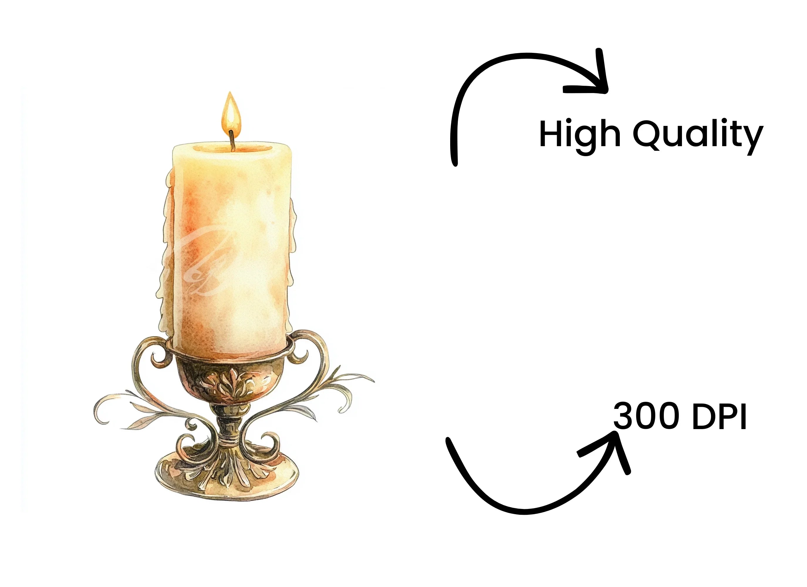 Elegant Candlestick Clipart Bundle