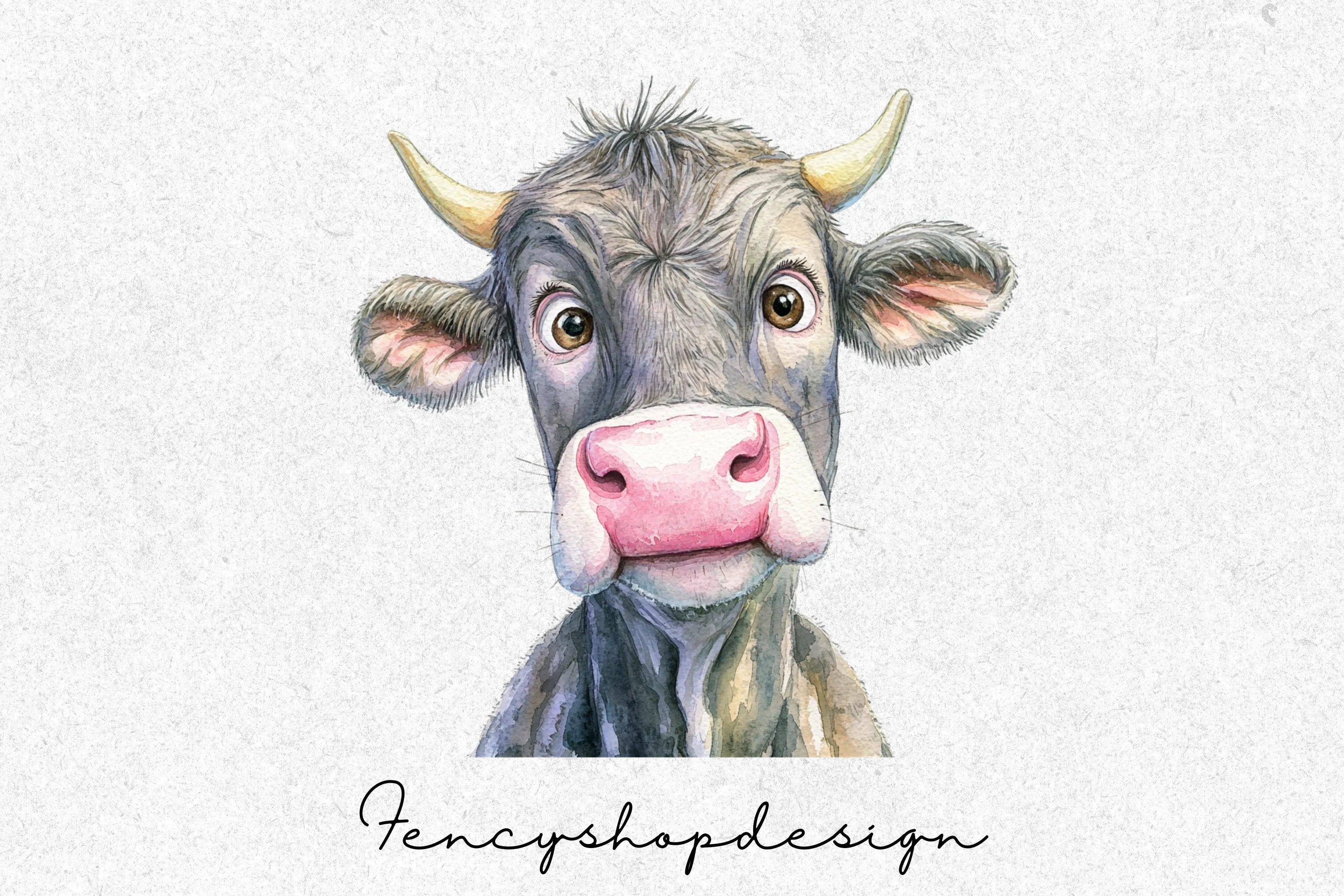 Cute Farm Cow Clipart Bundle