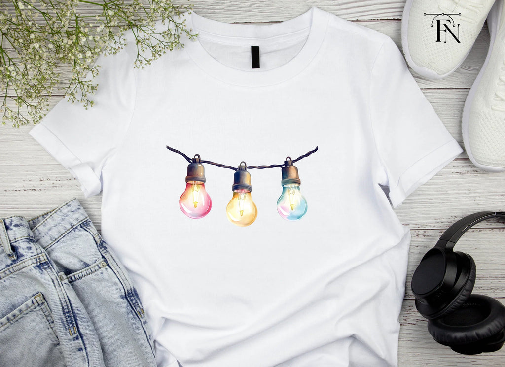 Colorful String Lights Clipart Bundle