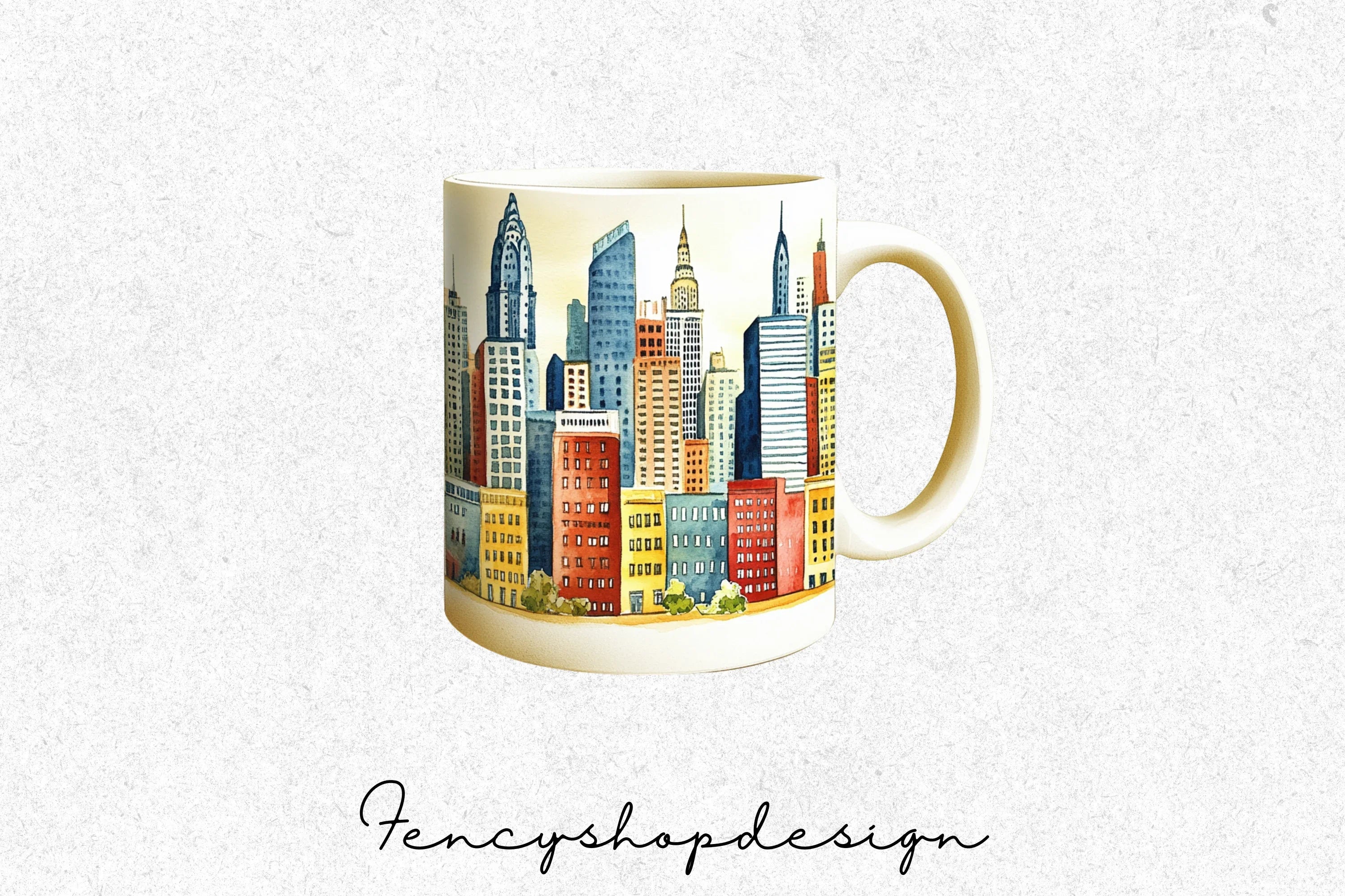 Cityscape Mugs Clipart Bundle