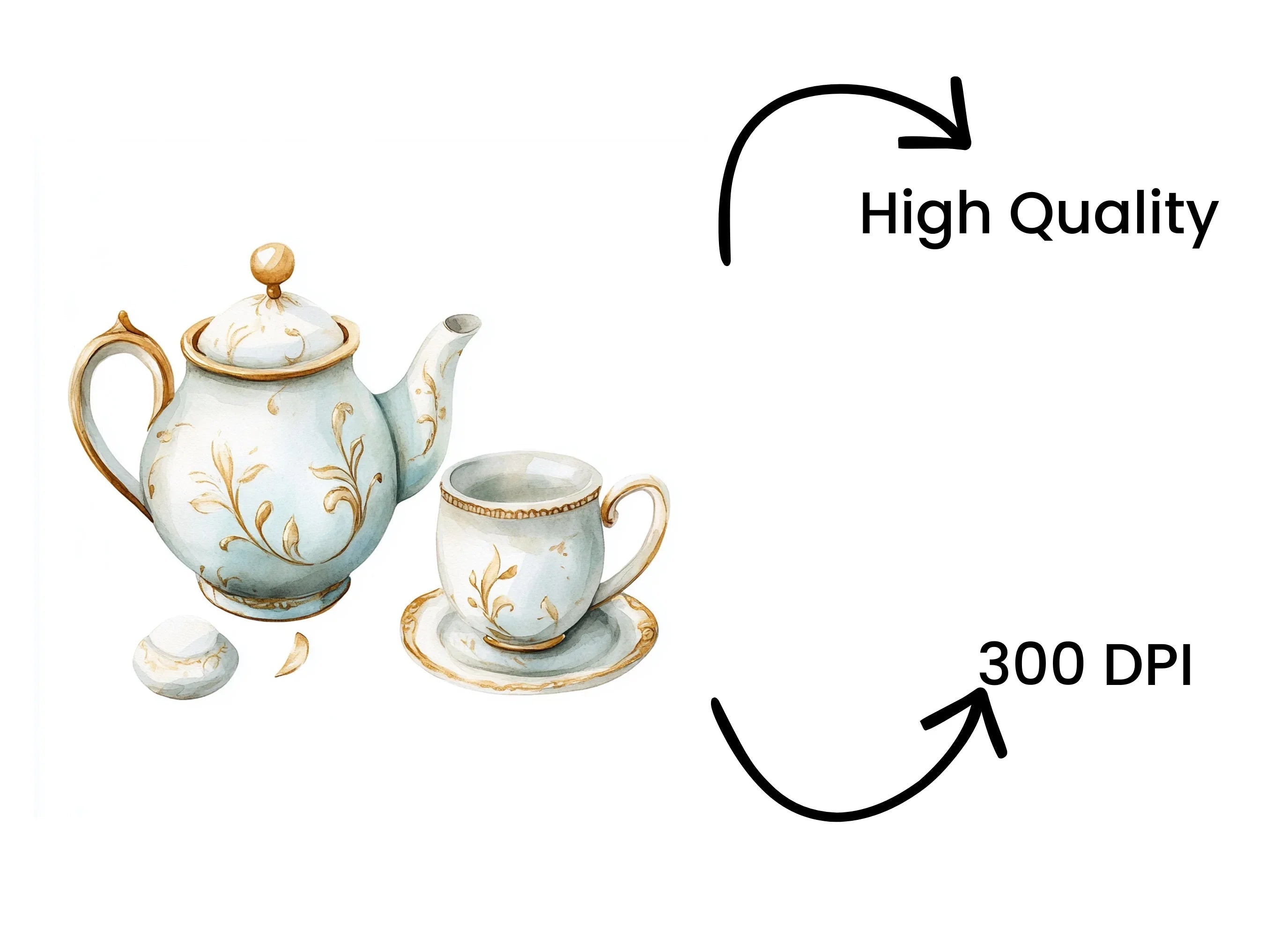 Elegant Tea Clipart Bundle