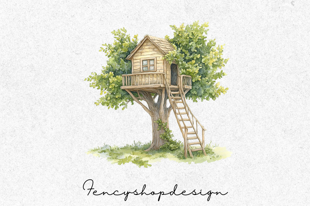 Charming Treehouse Clipart Bundle