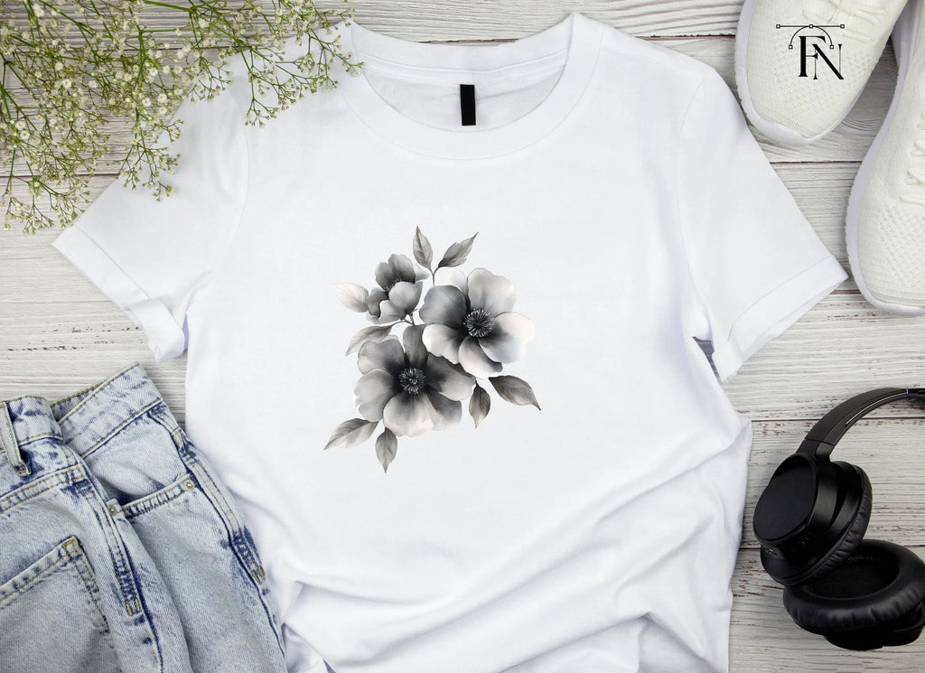 Elegant Black and White Floral Clipart Bundle