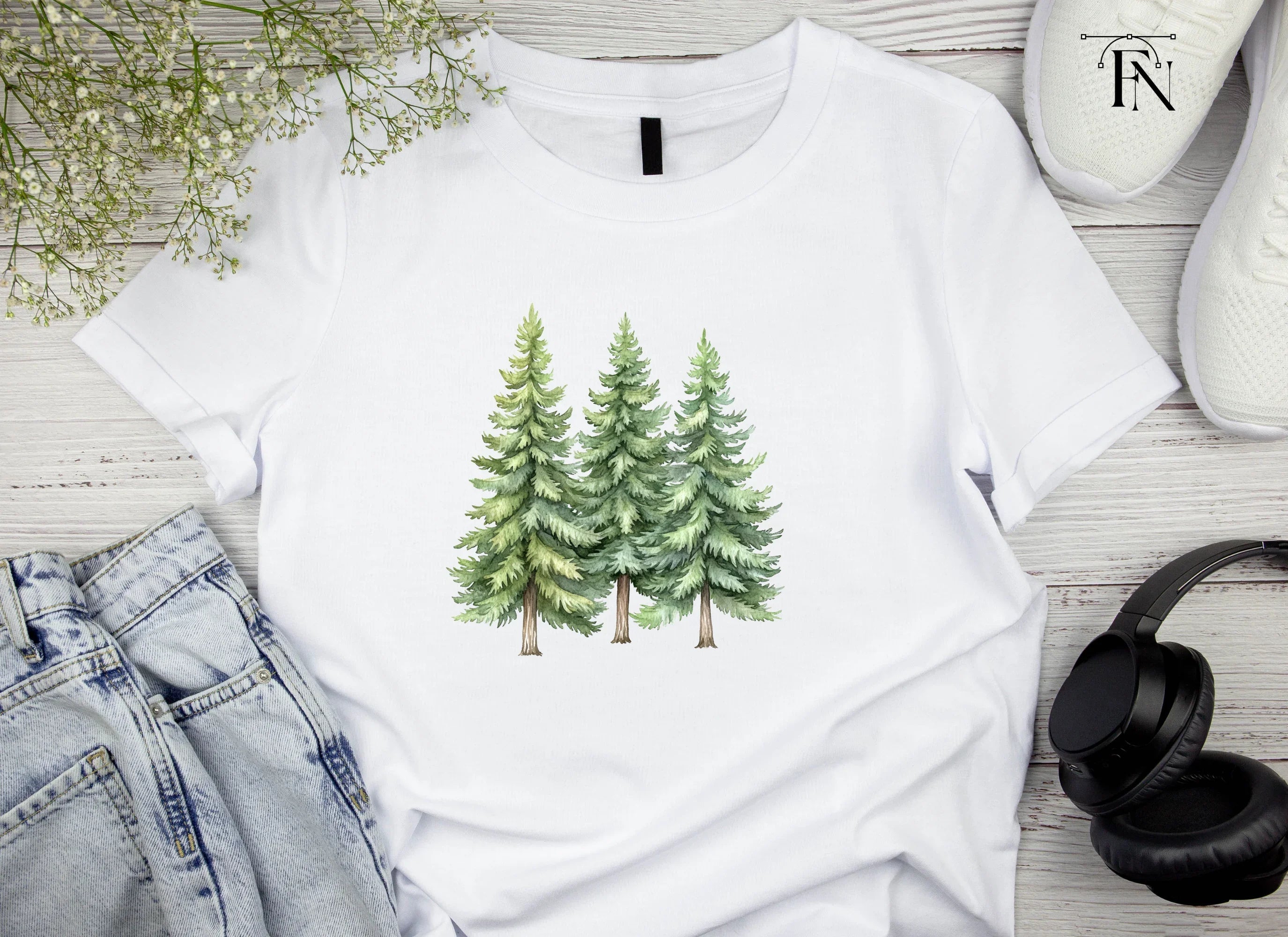 Pine Tree Forest Clipart Bundle