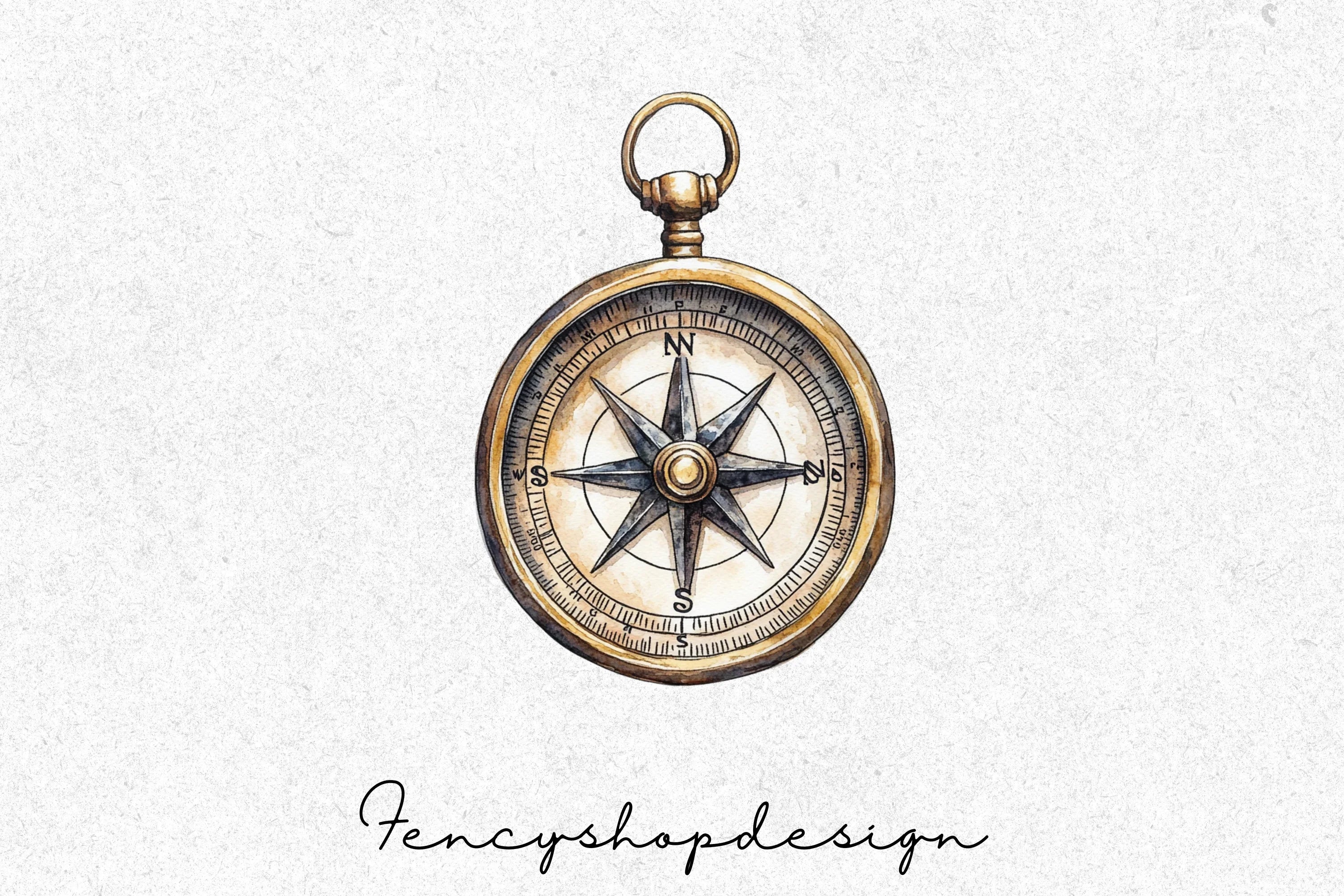 Antique Compass Clipart Bundle for Projects