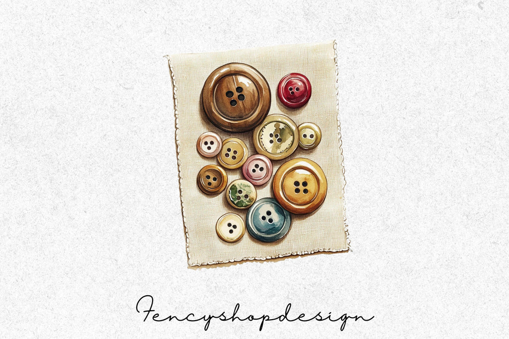 Colorful Pastel Shapes Buttons Clipart Bundle