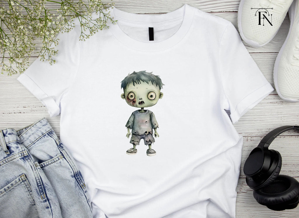 Cute Zombie Kids Halloween Clipart Bundle