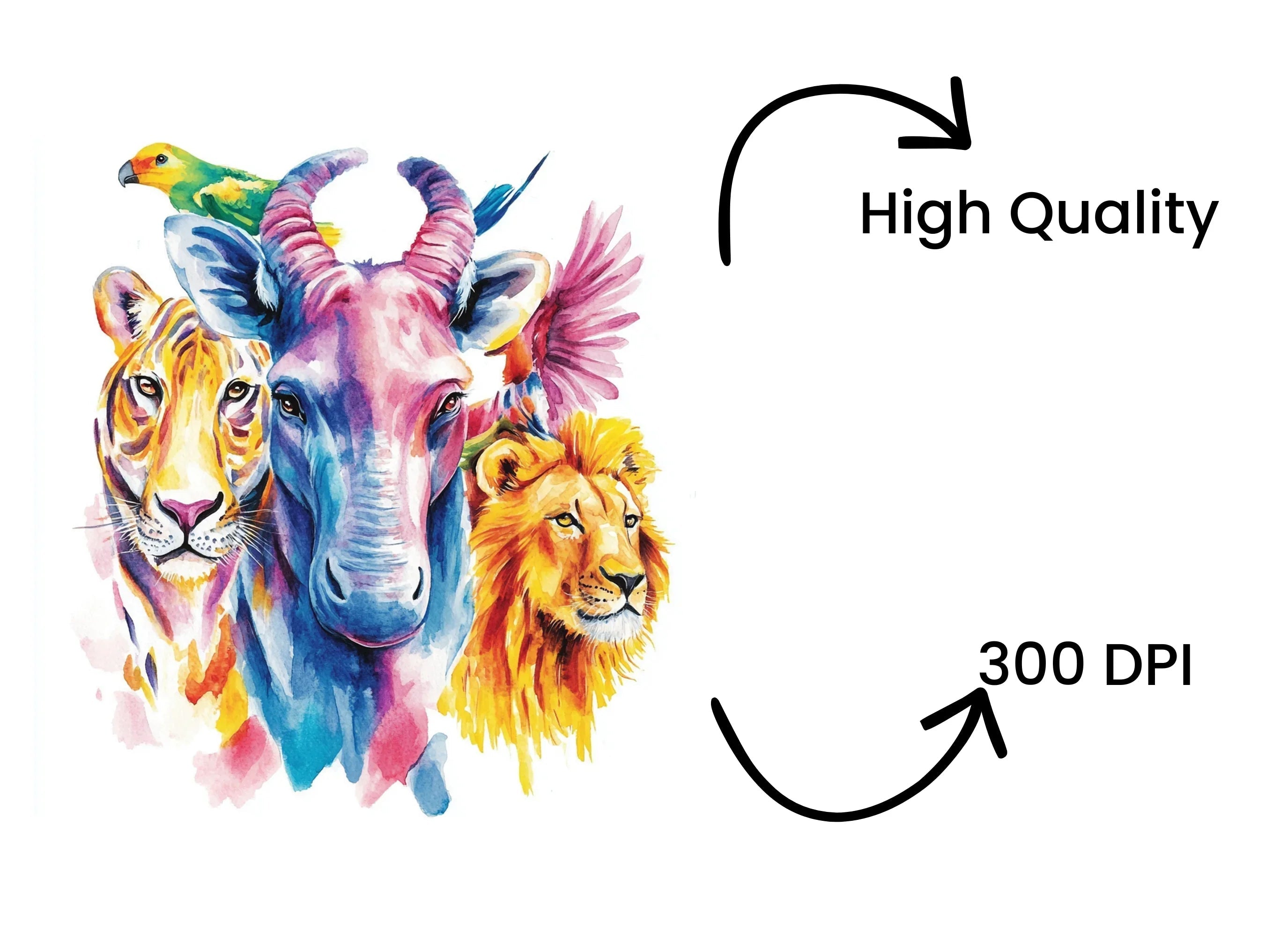 Vibrant Safari Animal Clipart Bundle