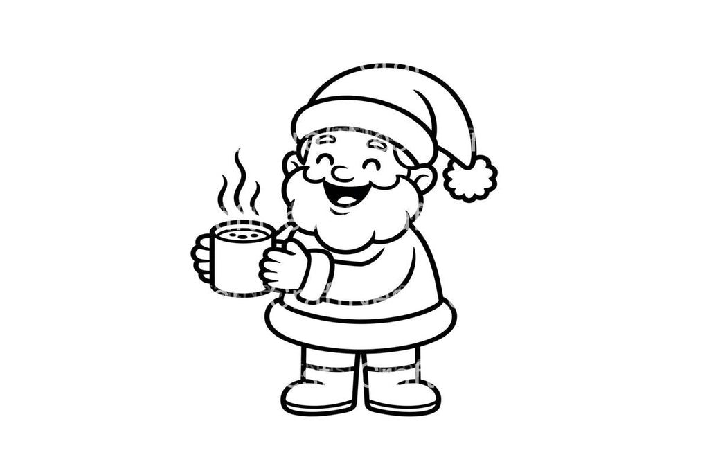 Santa and Elf Hot Drink Coloring Books
