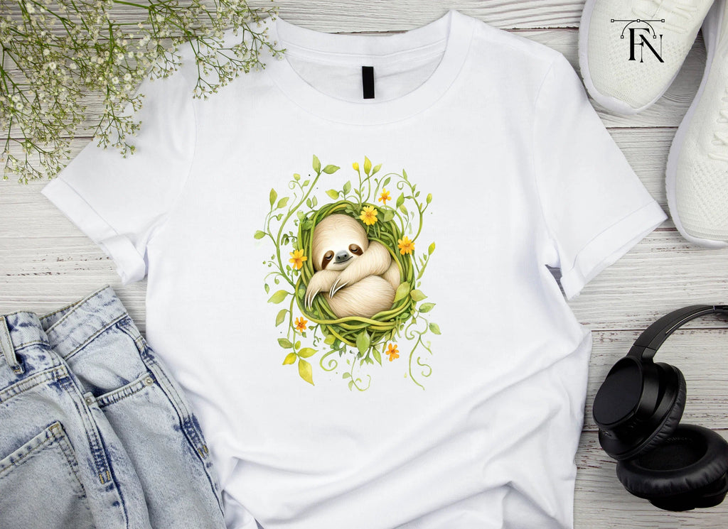 Baby Sloth in Vines Clipart Bundle