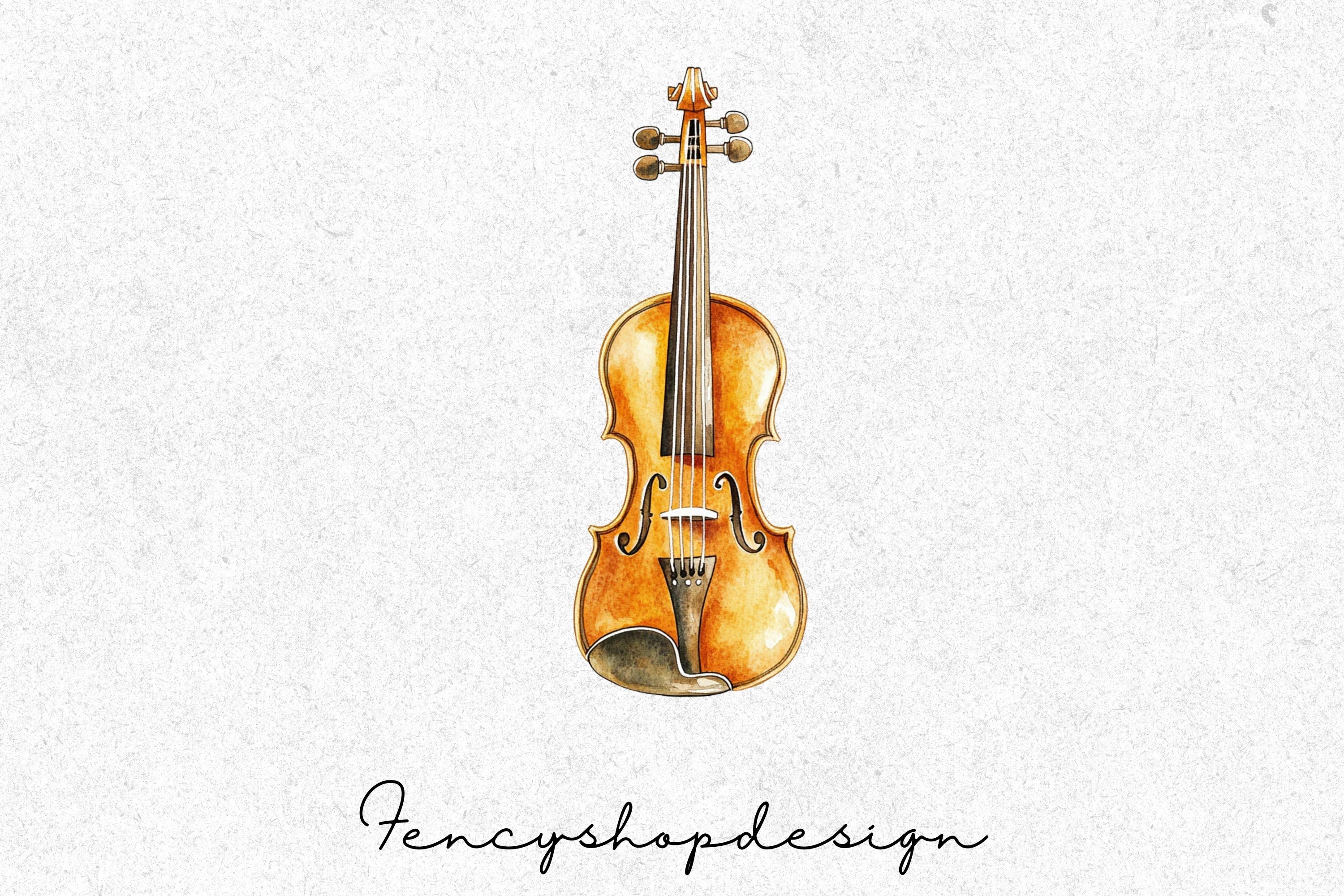 Elegant Violin Musical Instrument Clipart Bundle