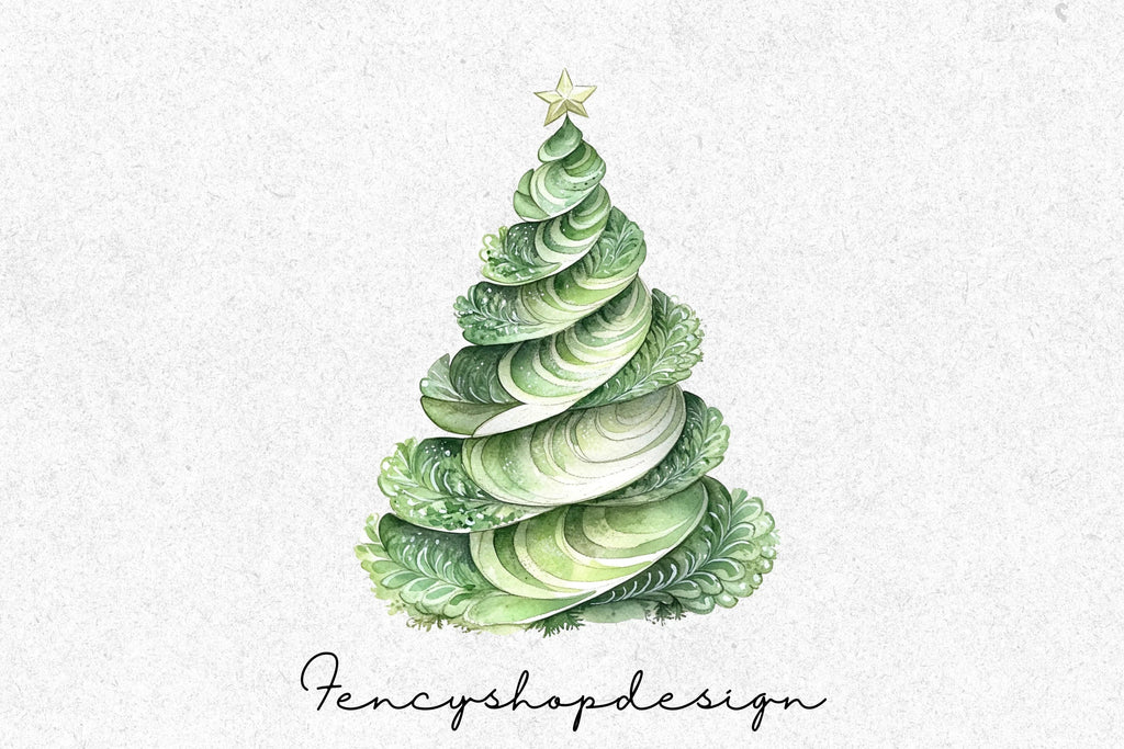 Whimsical Christmas Trees Clipart Bundle