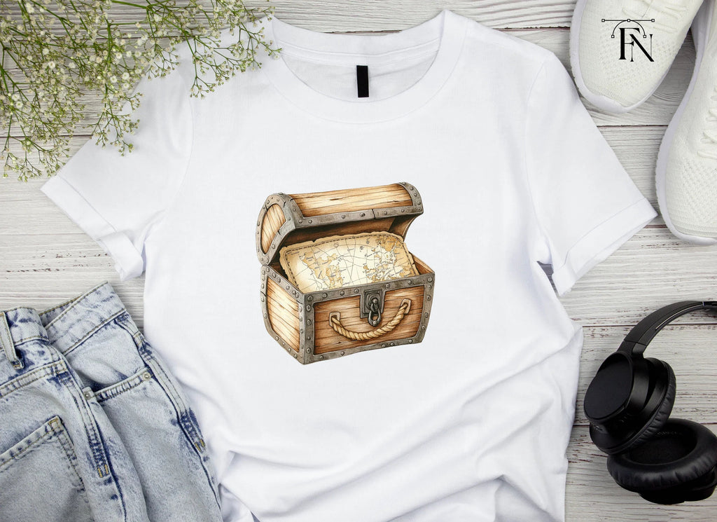 Pirate Treasure Chest with Map Clipart Bundle