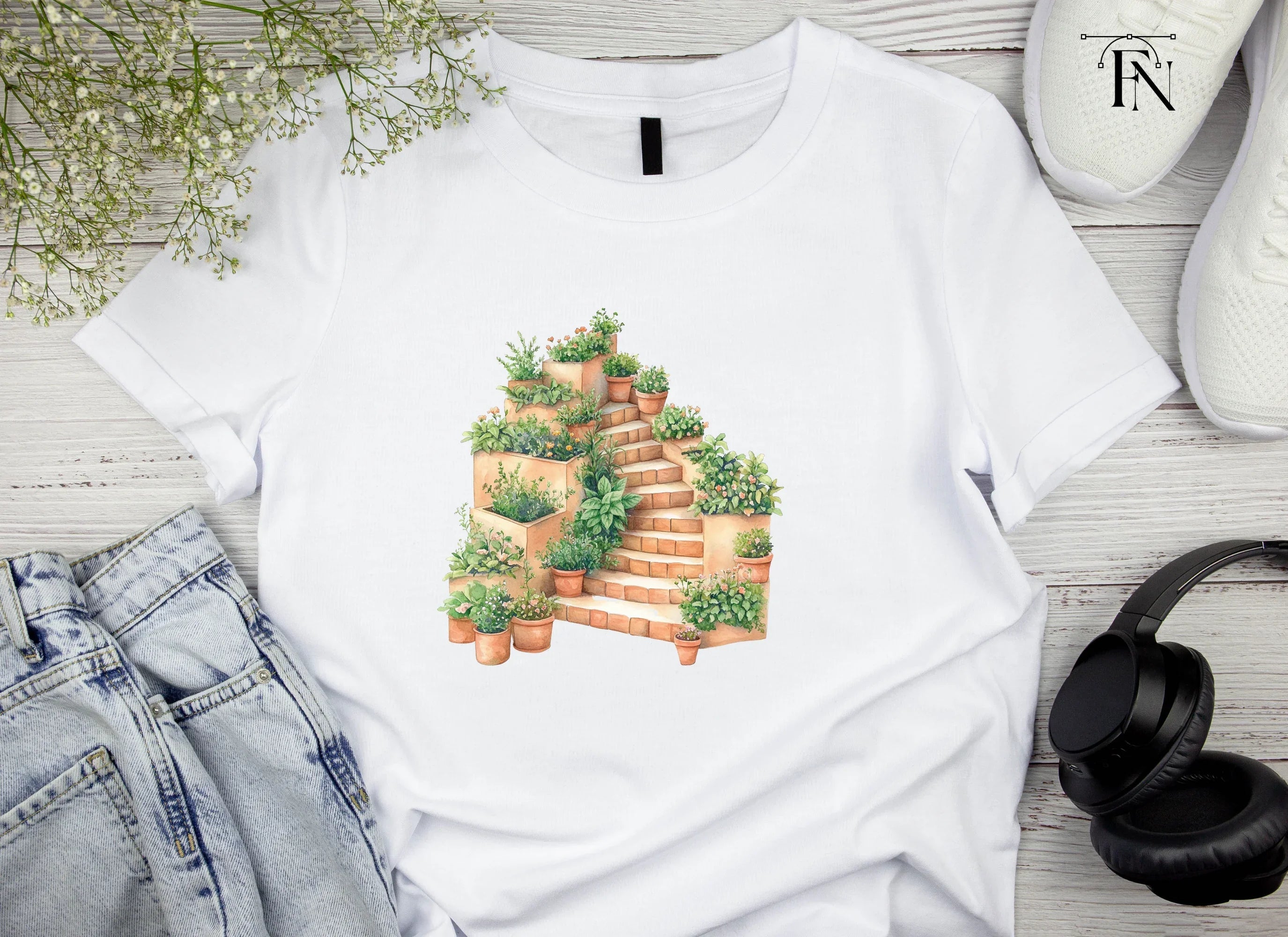 Garden Staircase Clipart Bundle